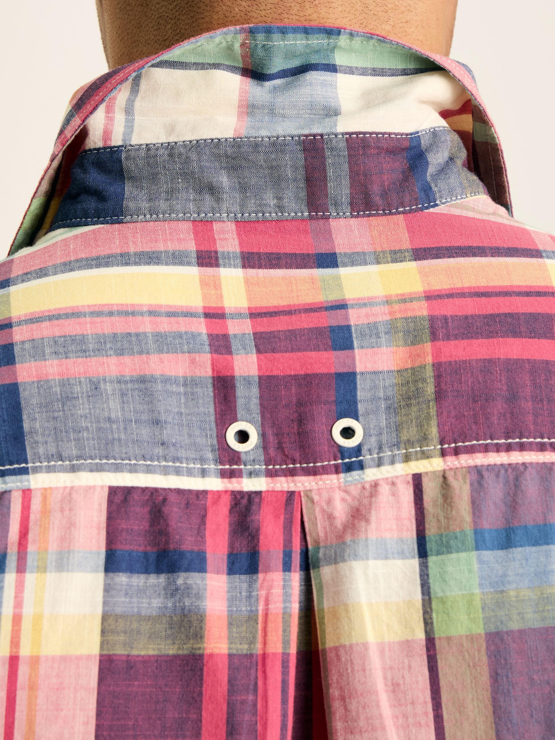 Madras Blue/Pink Long Sleeve Cotton Check Shirt - Image 2 of 8