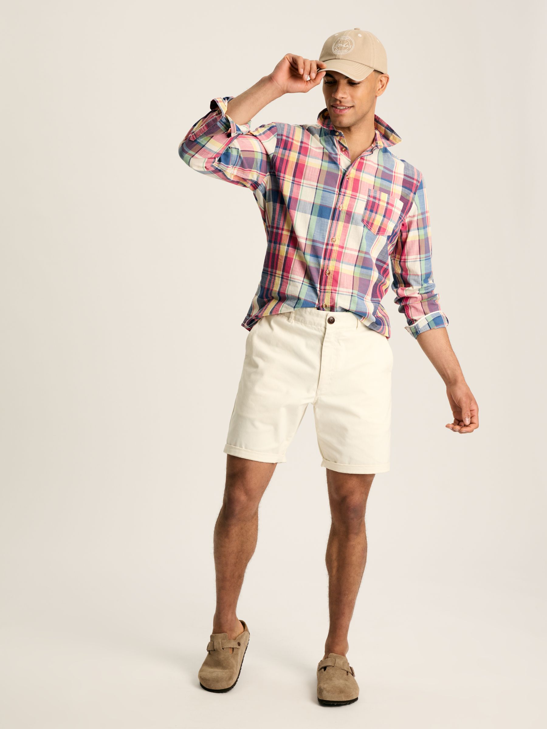 Madras Blue/Pink Long Sleeve Cotton Check Shirt - Image 5 of 8