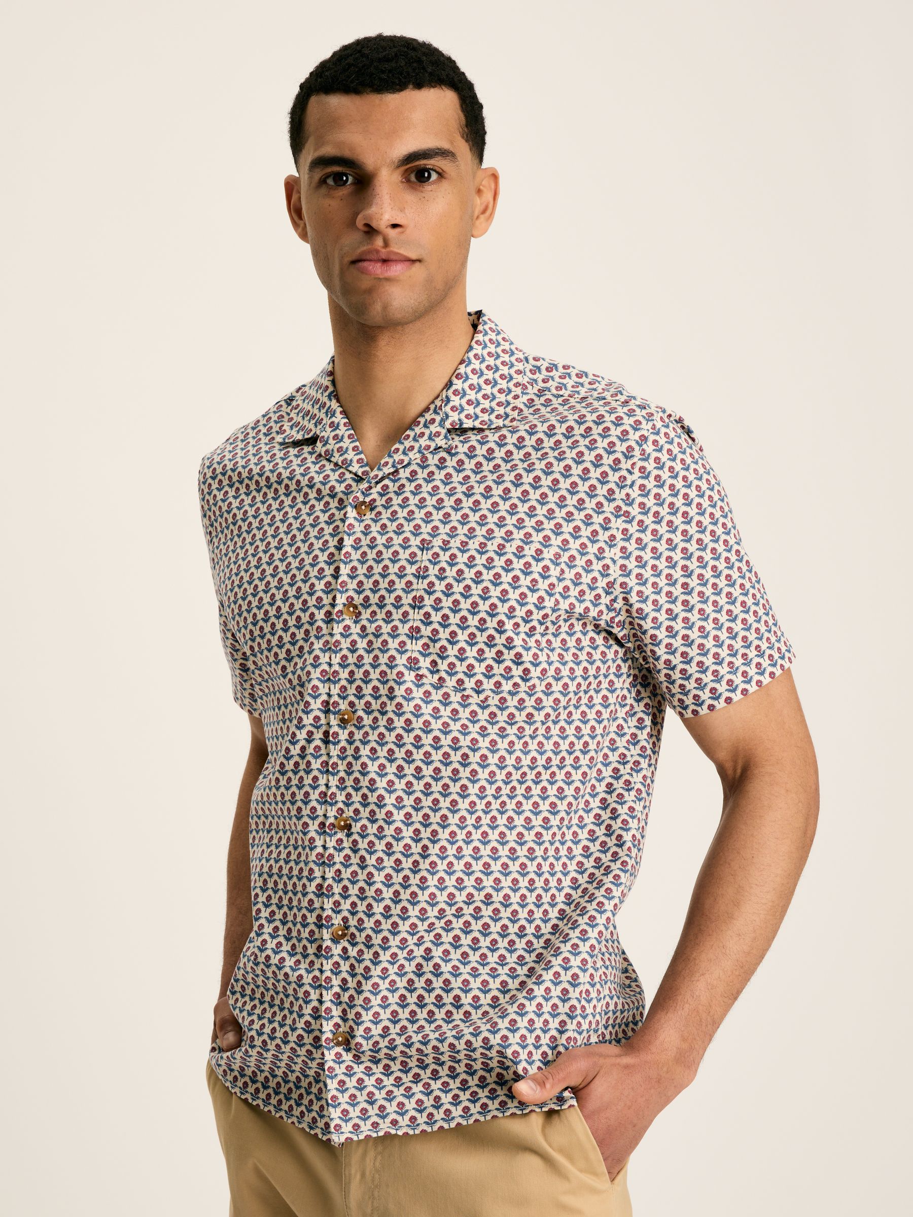 Revere Blue Printed Short Sleeve Shirt - Image 1 of 8