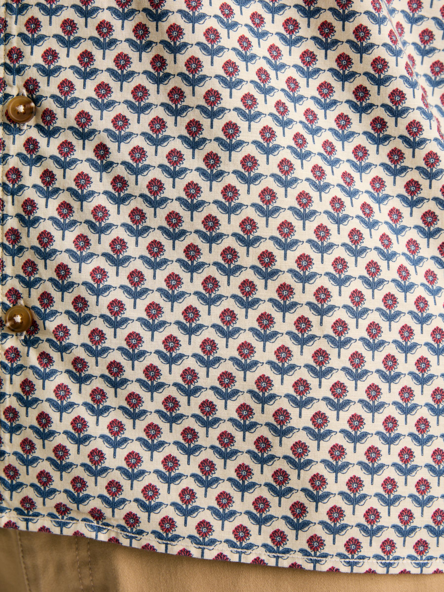 Revere Blue Printed Short Sleeve Shirt - Image 7 of 8