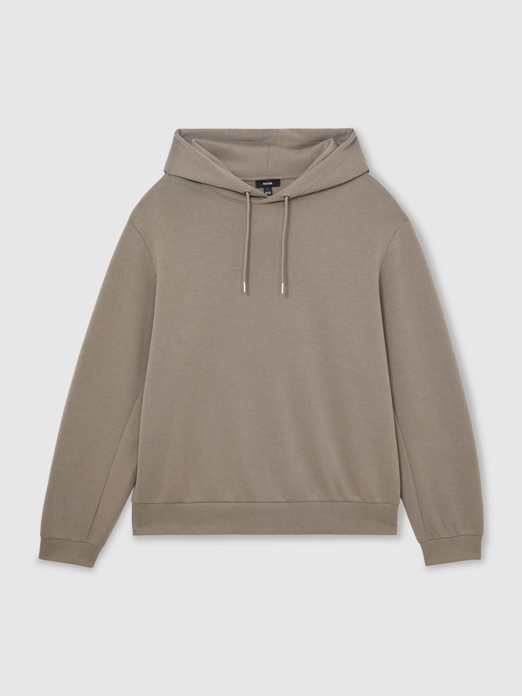Premium Interlock Relaxed-Fit Hoodie in Mushroom Brown - Obrázek 2 z 10