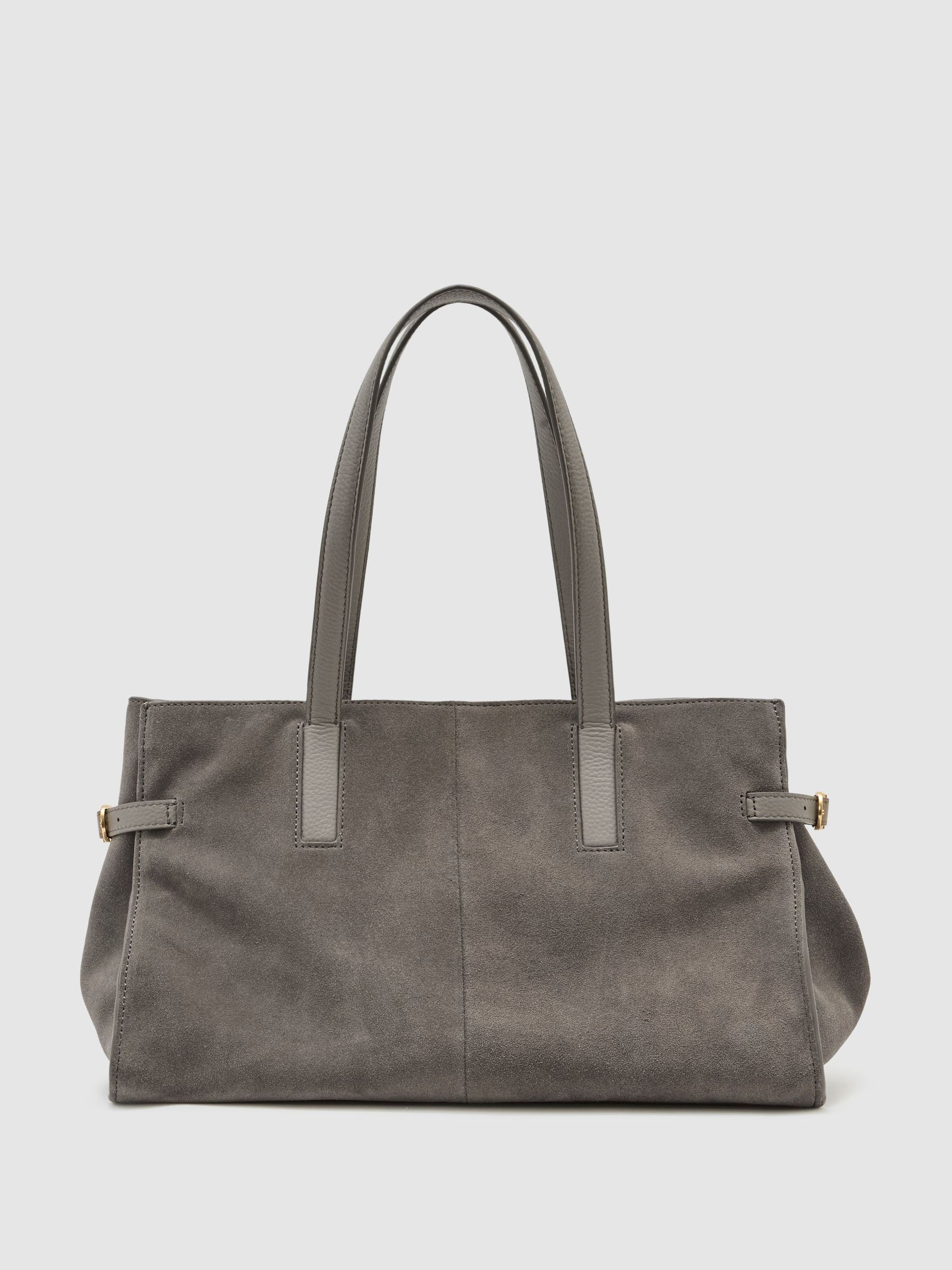 Suede Medium Tote Bag in Grey - Bild 2 von 6