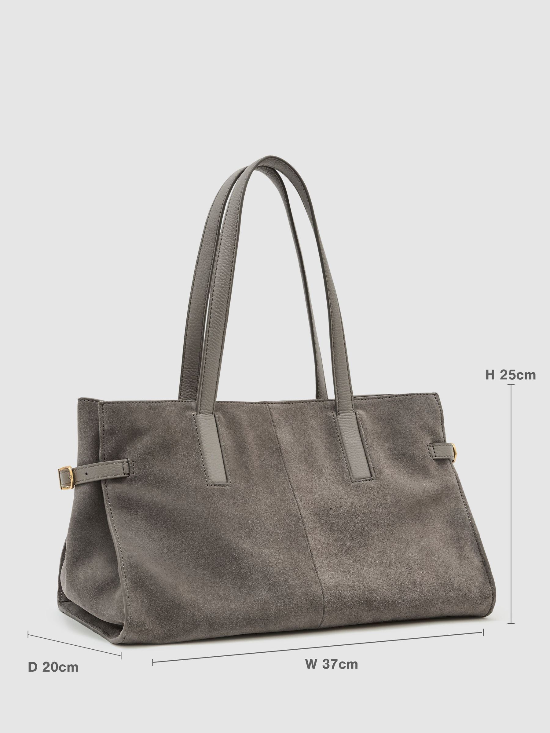 Suede Medium Tote Bag in Grey - Bild 3 von 6