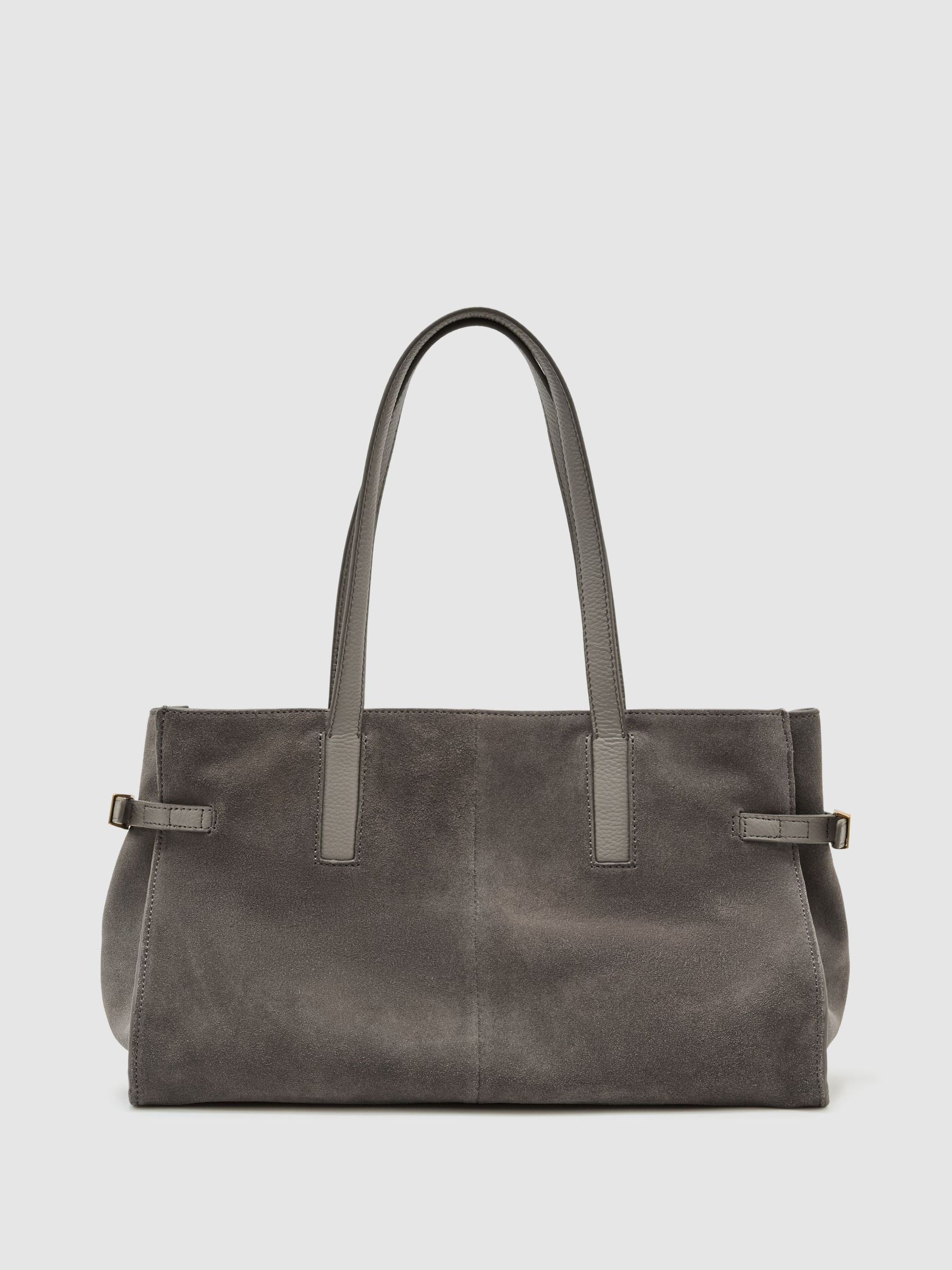 Suede Medium Tote Bag in Grey - Bild 4 von 6