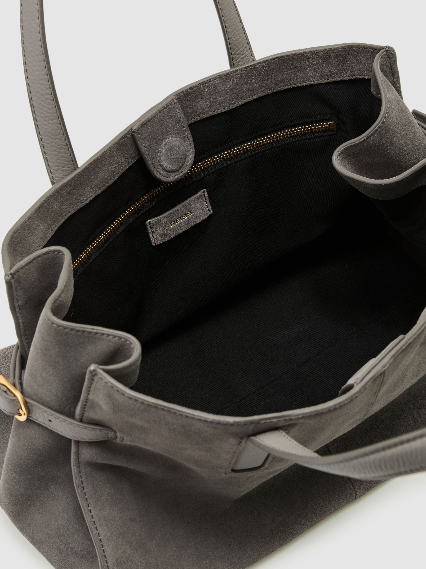 Suede Medium Tote Bag in Grey - Bild 5 von 6