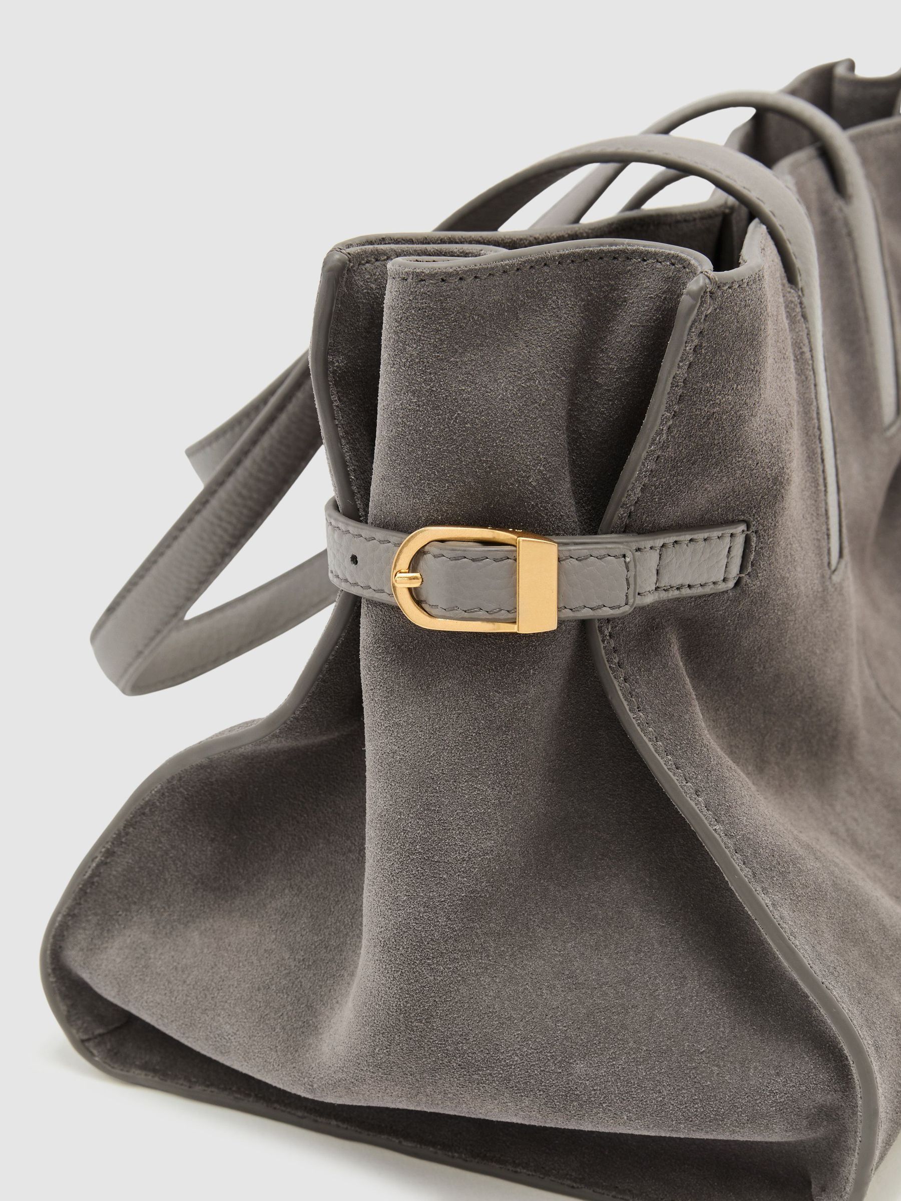 Suede Medium Tote Bag in Grey - Bild 6 von 6