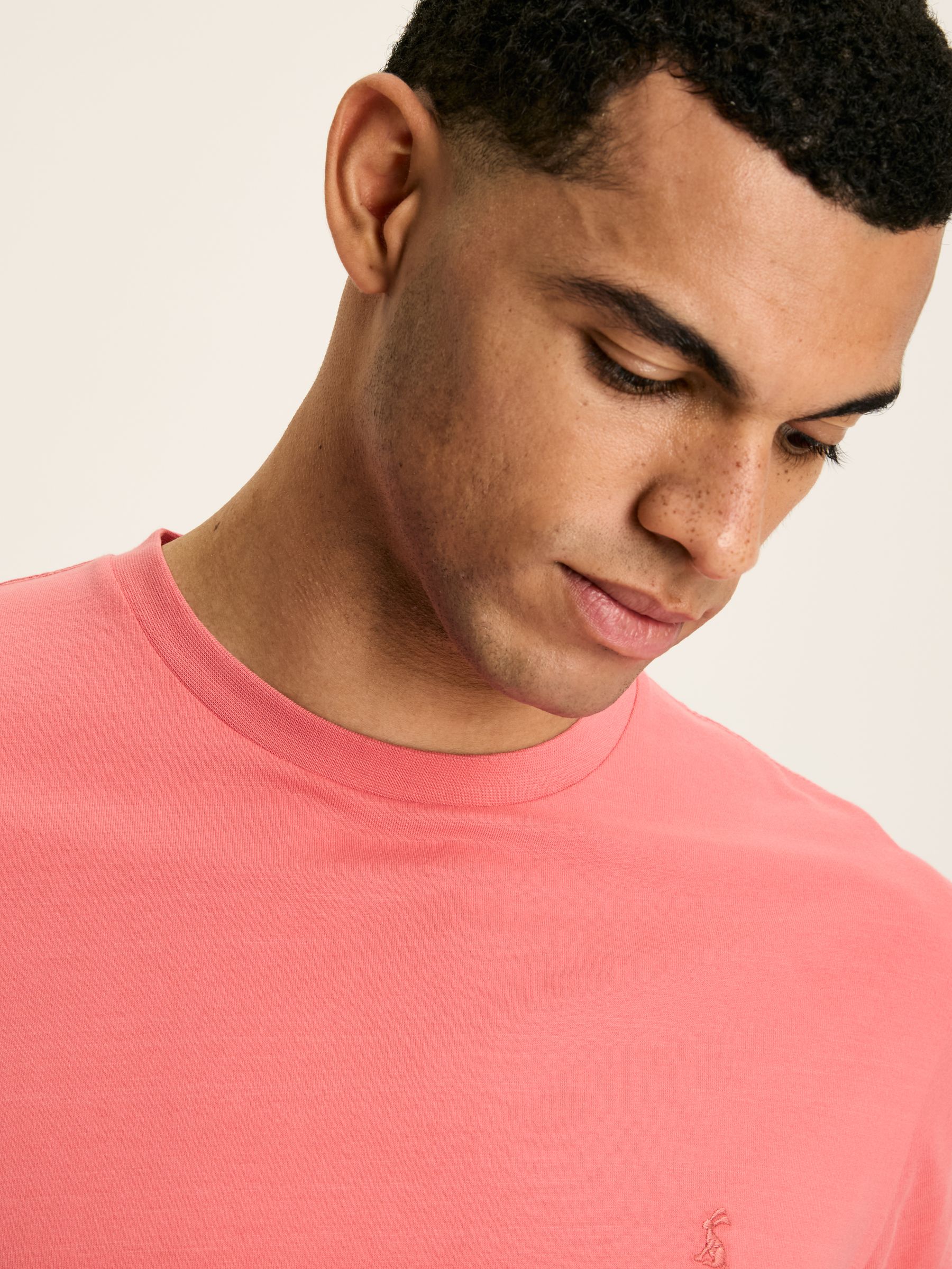 Denton Pink Plain Jersey Crew Neck T-Shirt - Image 5 of 7