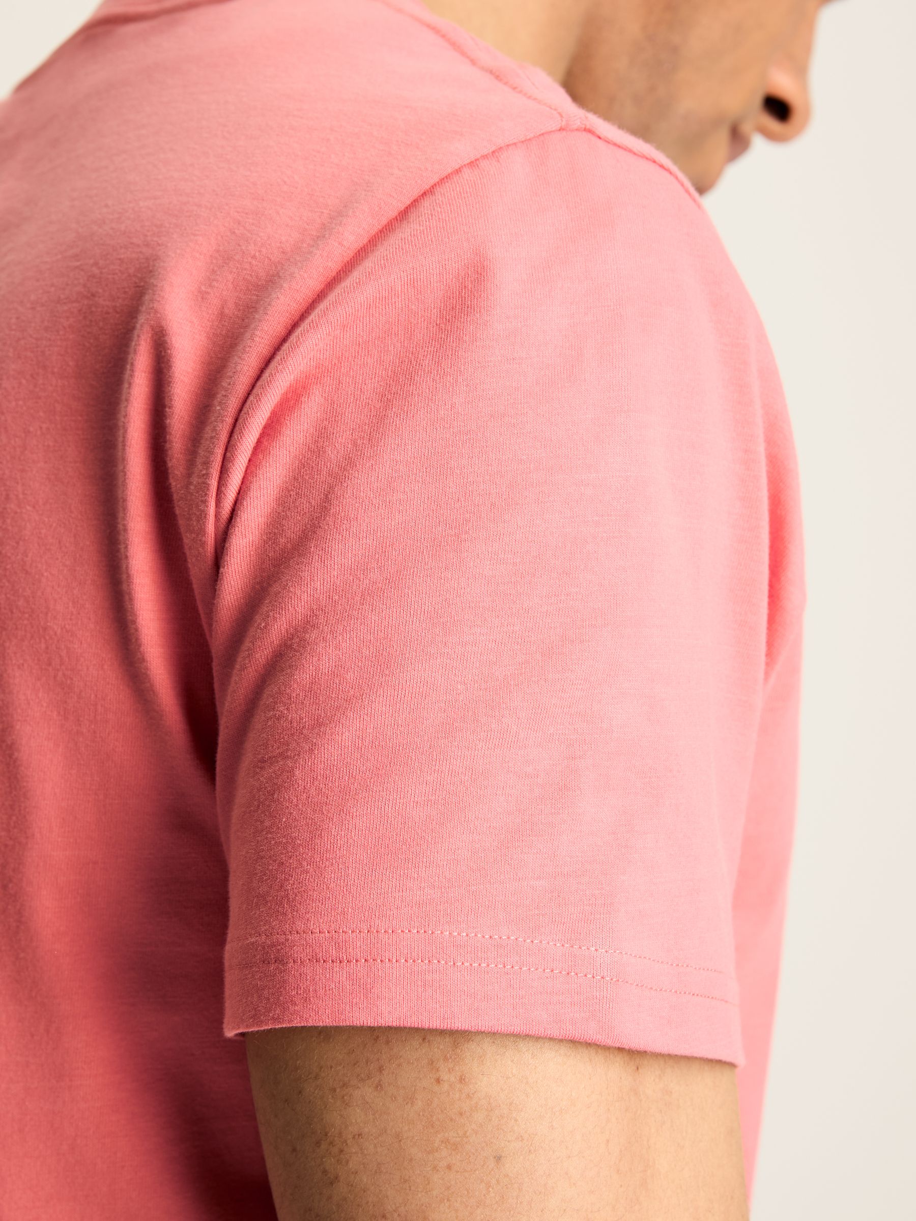 Denton Pink Plain Jersey Crew Neck T-Shirt - Image 6 of 7