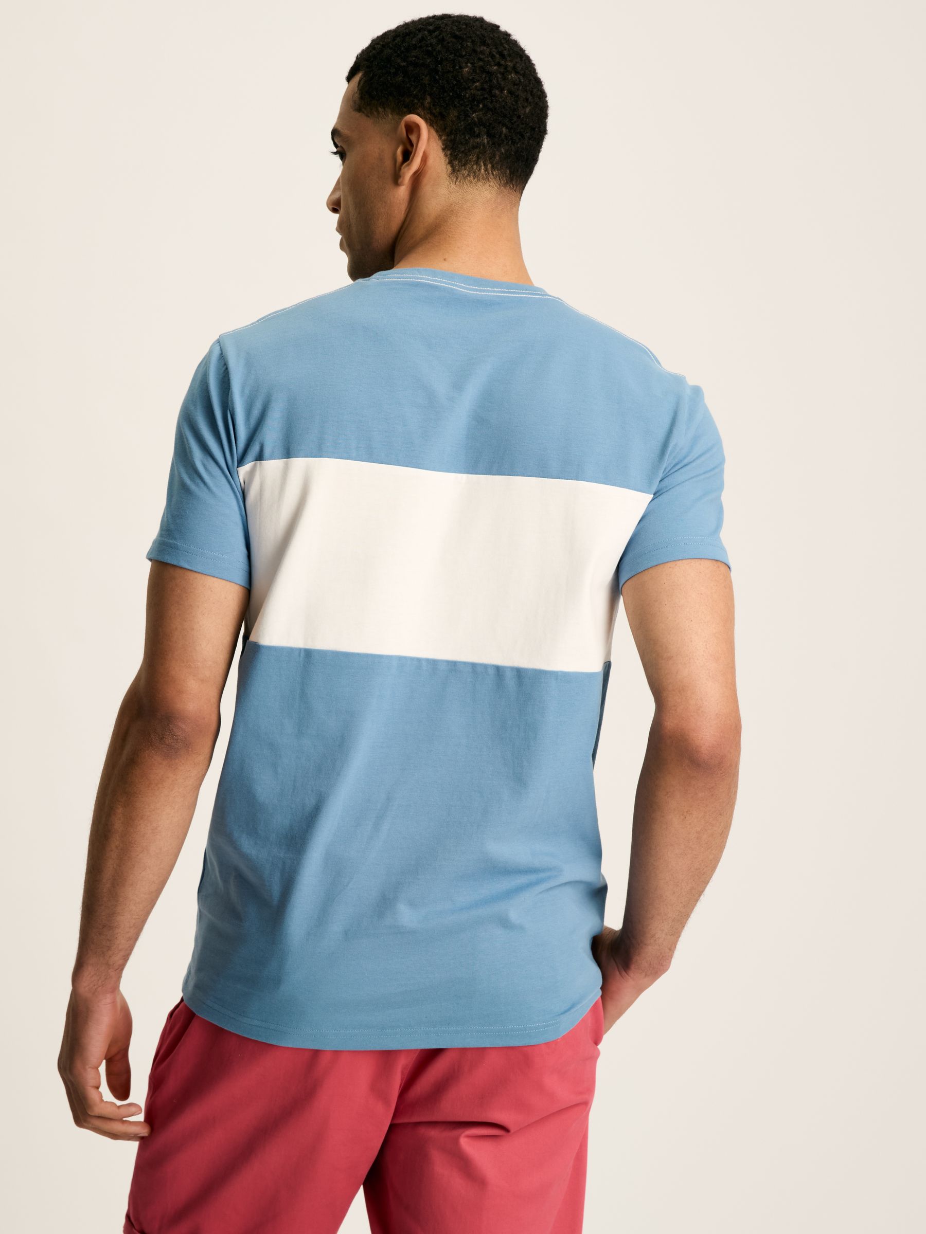 Denton Blue Colourblock Jersey Crew Neck T-Shirt - Image 3 of 7