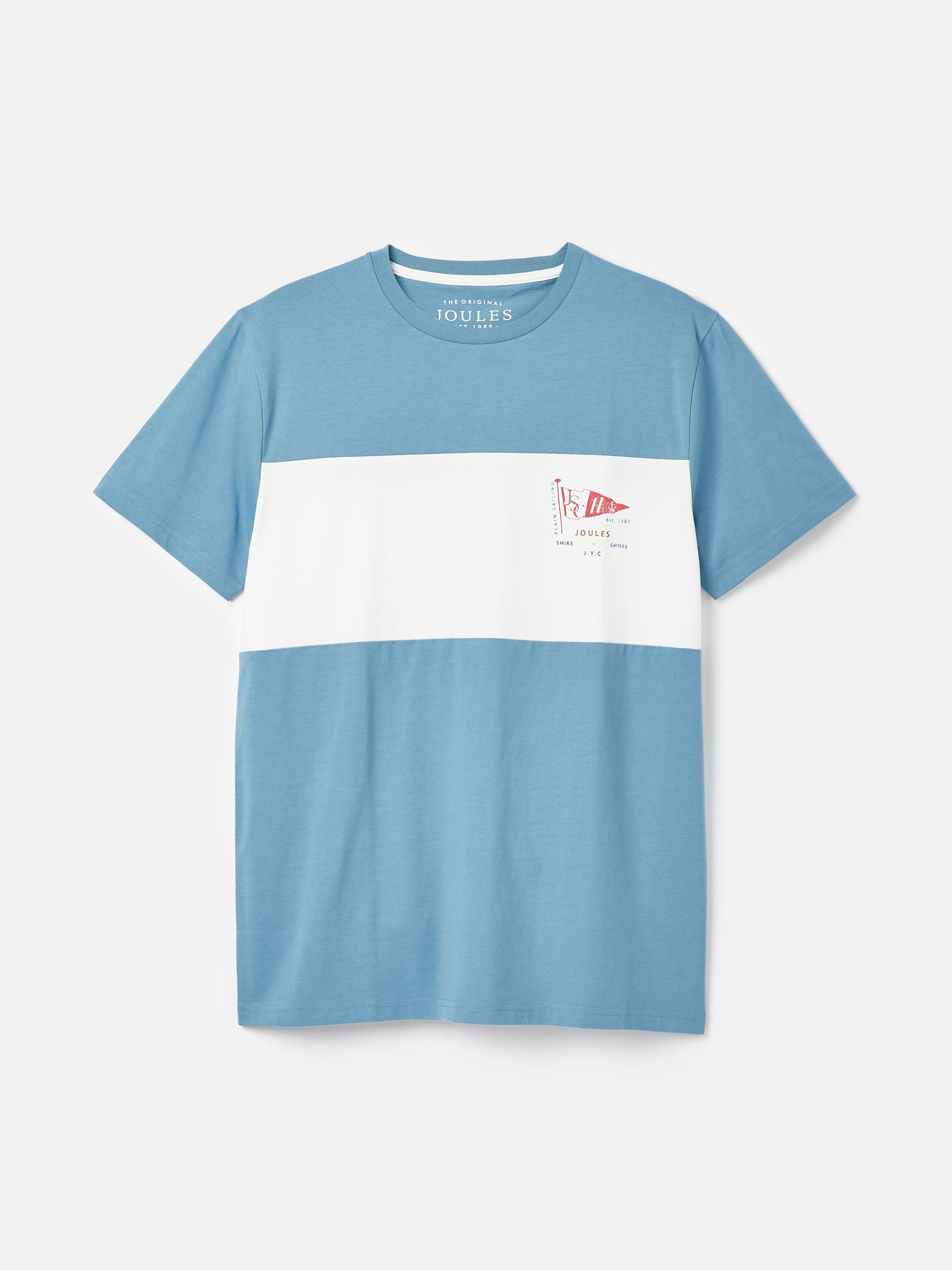 Denton Blue Colourblock Jersey Crew Neck T-Shirt - Image 7 of 7