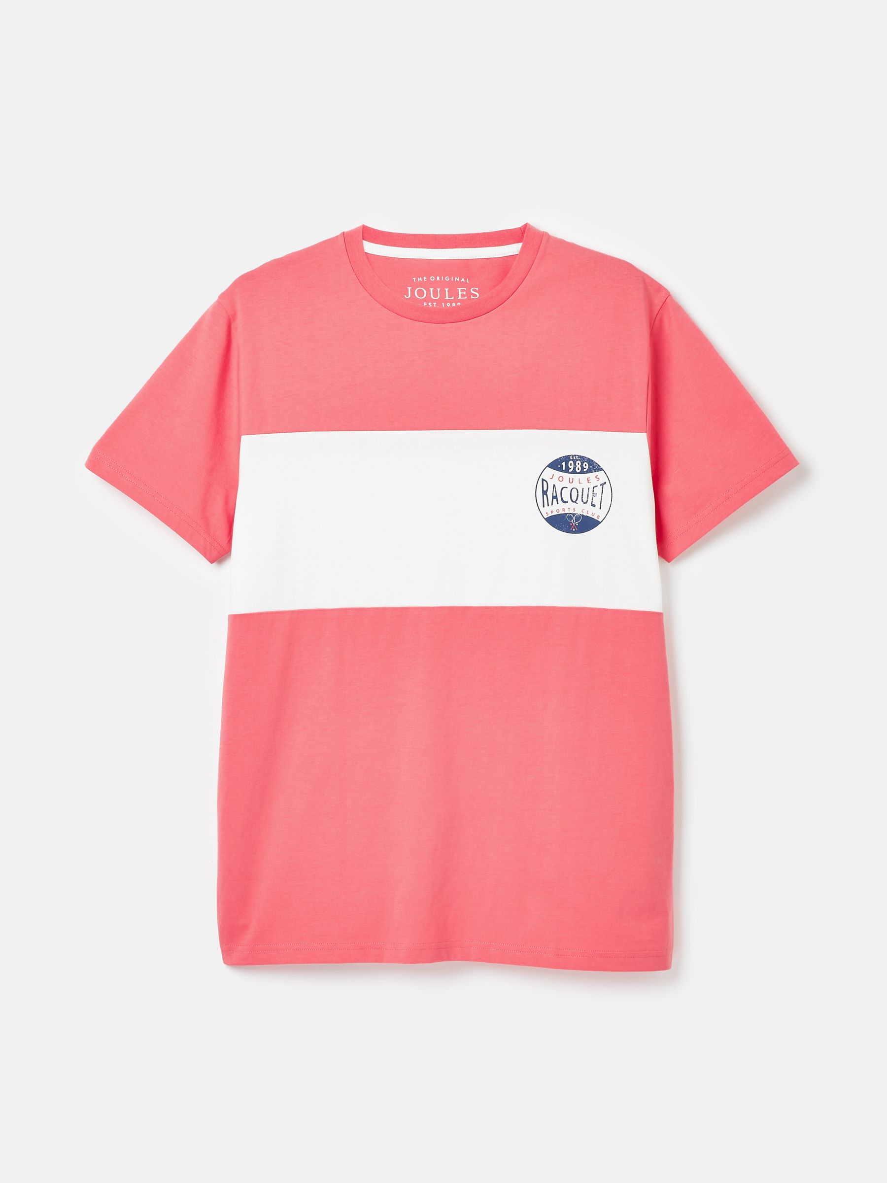 Denton Pink Colourblock Jersey Crew Neck T-Shirt - Image 6 of 6