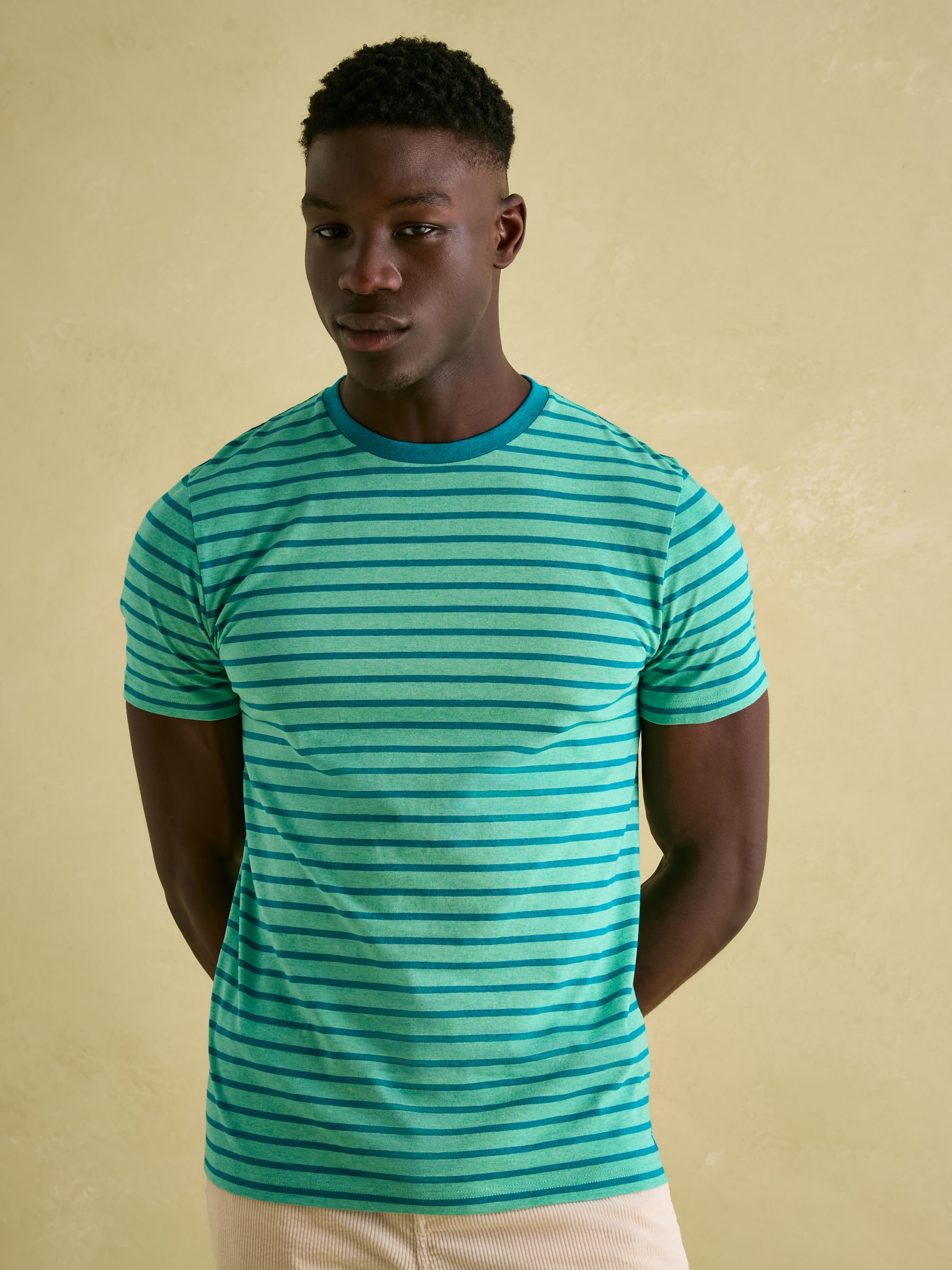 Boathouse Green Stripe Jersey Crew Neck T-Shirt - Image 1 of 7