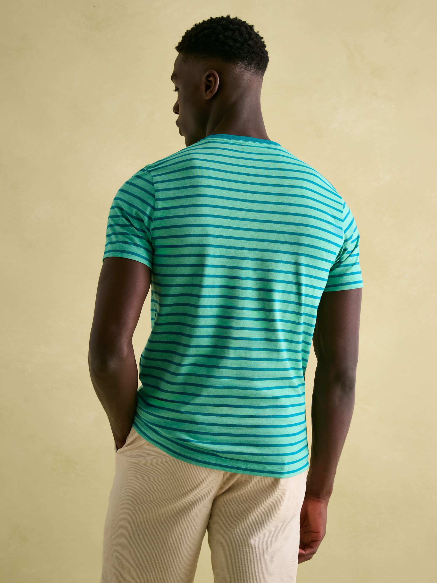 Boathouse Green Stripe Jersey Crew Neck T-Shirt - Image 2 of 7