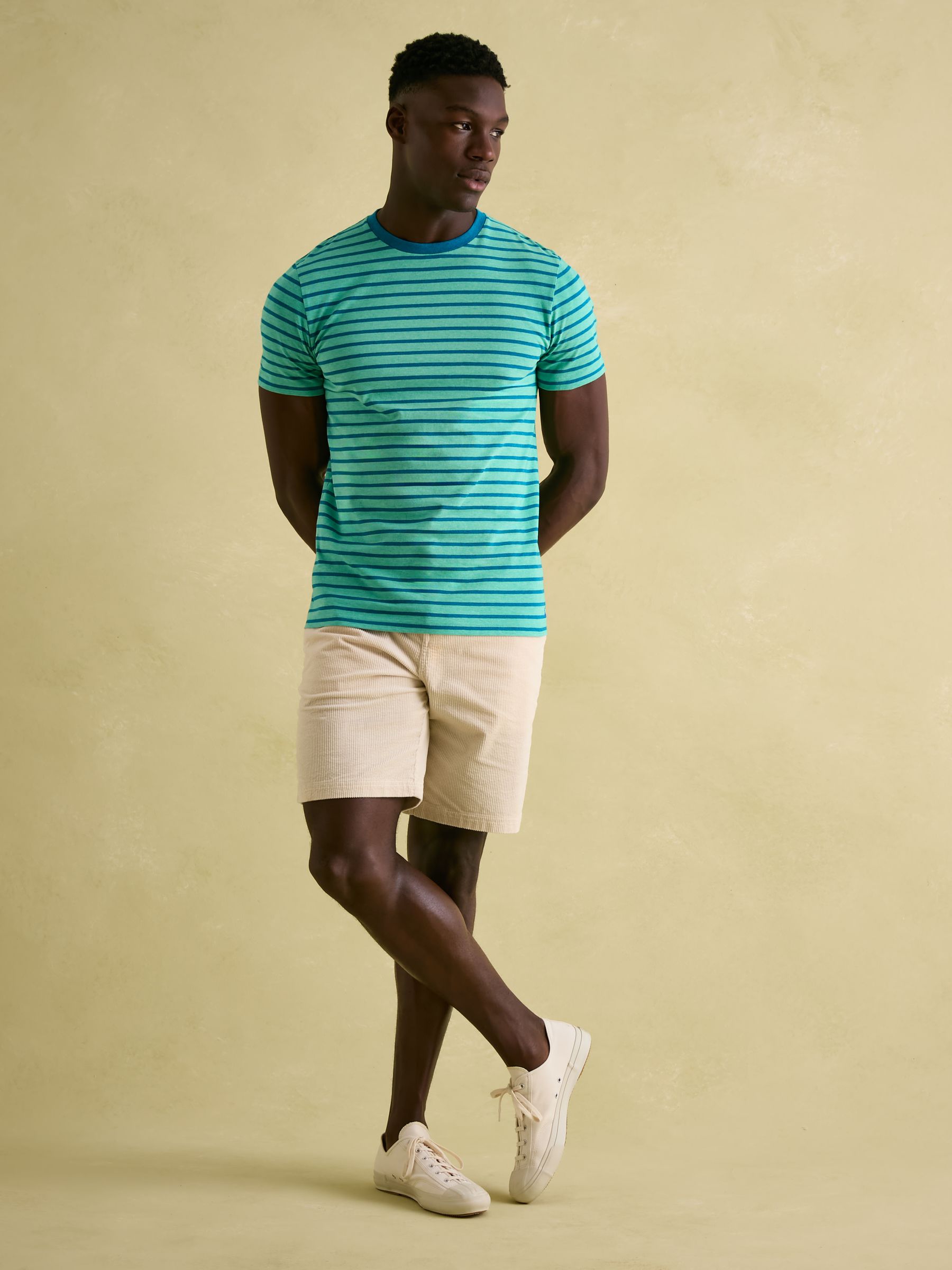 Boathouse Green Stripe Jersey Crew Neck T-Shirt - Image 3 of 7