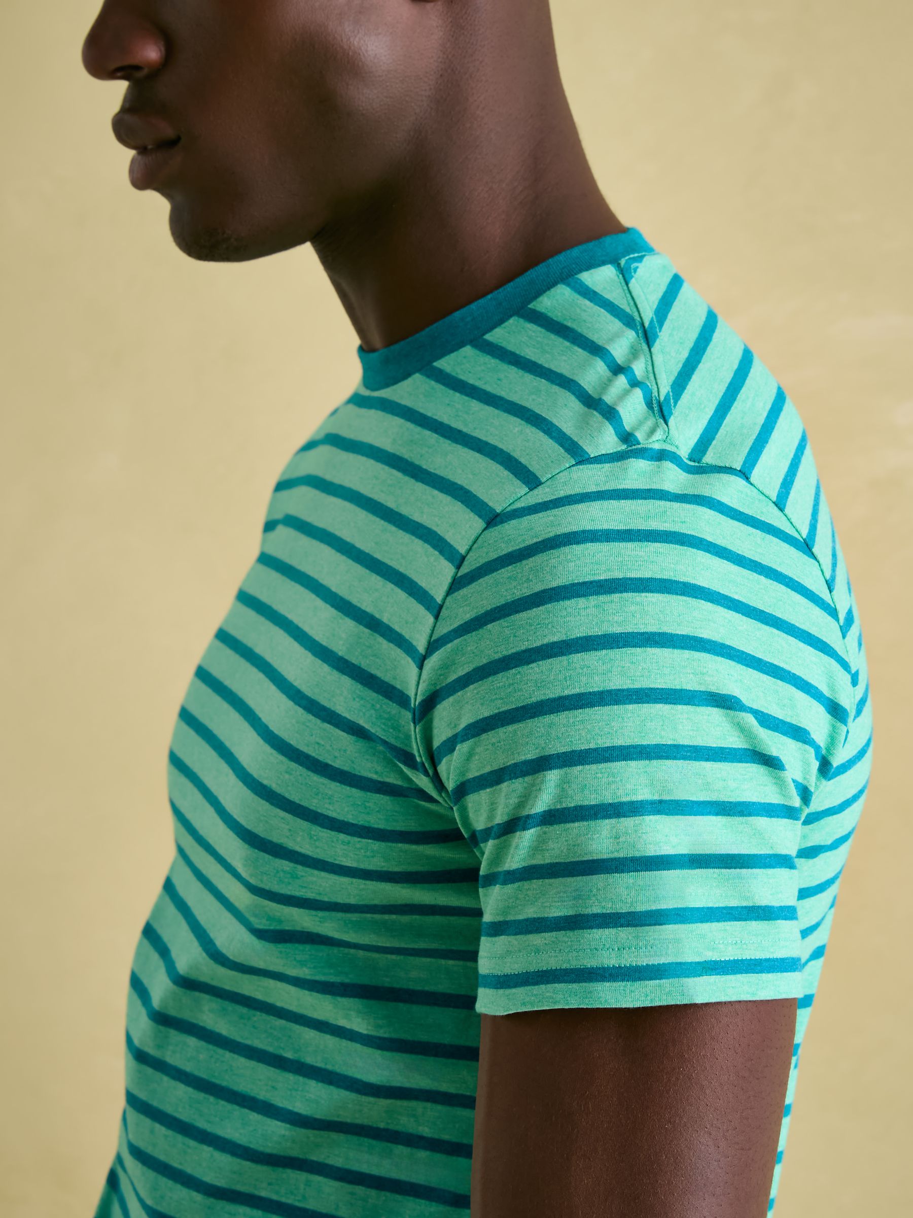 Boathouse Green Stripe Jersey Crew Neck T-Shirt - Image 5 of 7