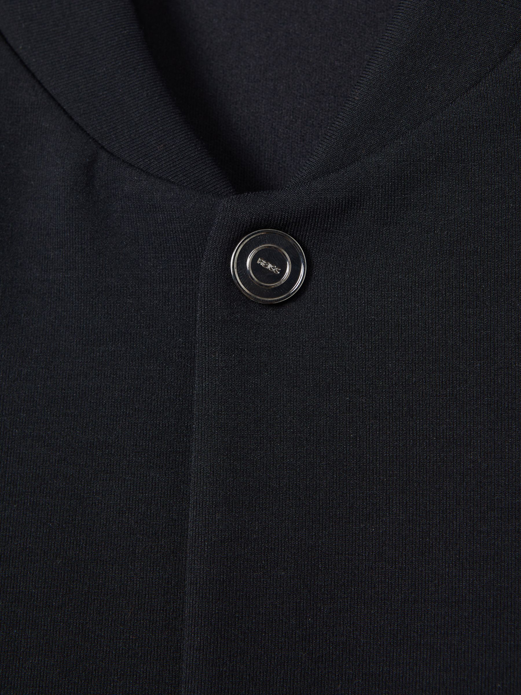 Colourblock Jersey Bomber Jacket in Navy/Grey - Image 6 of 6