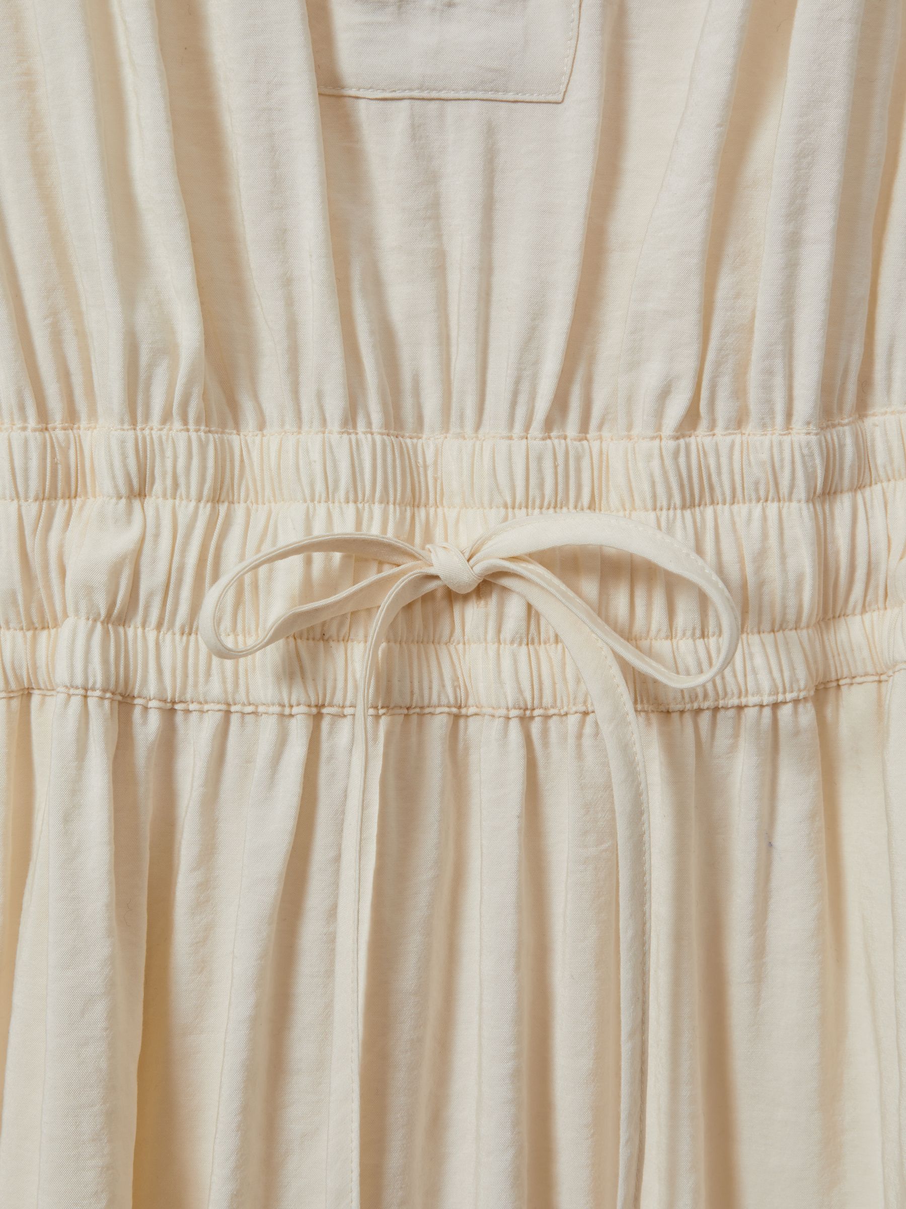 Drawstring Waist Tiered Midi Dress in Neutral - Image 6 of 6