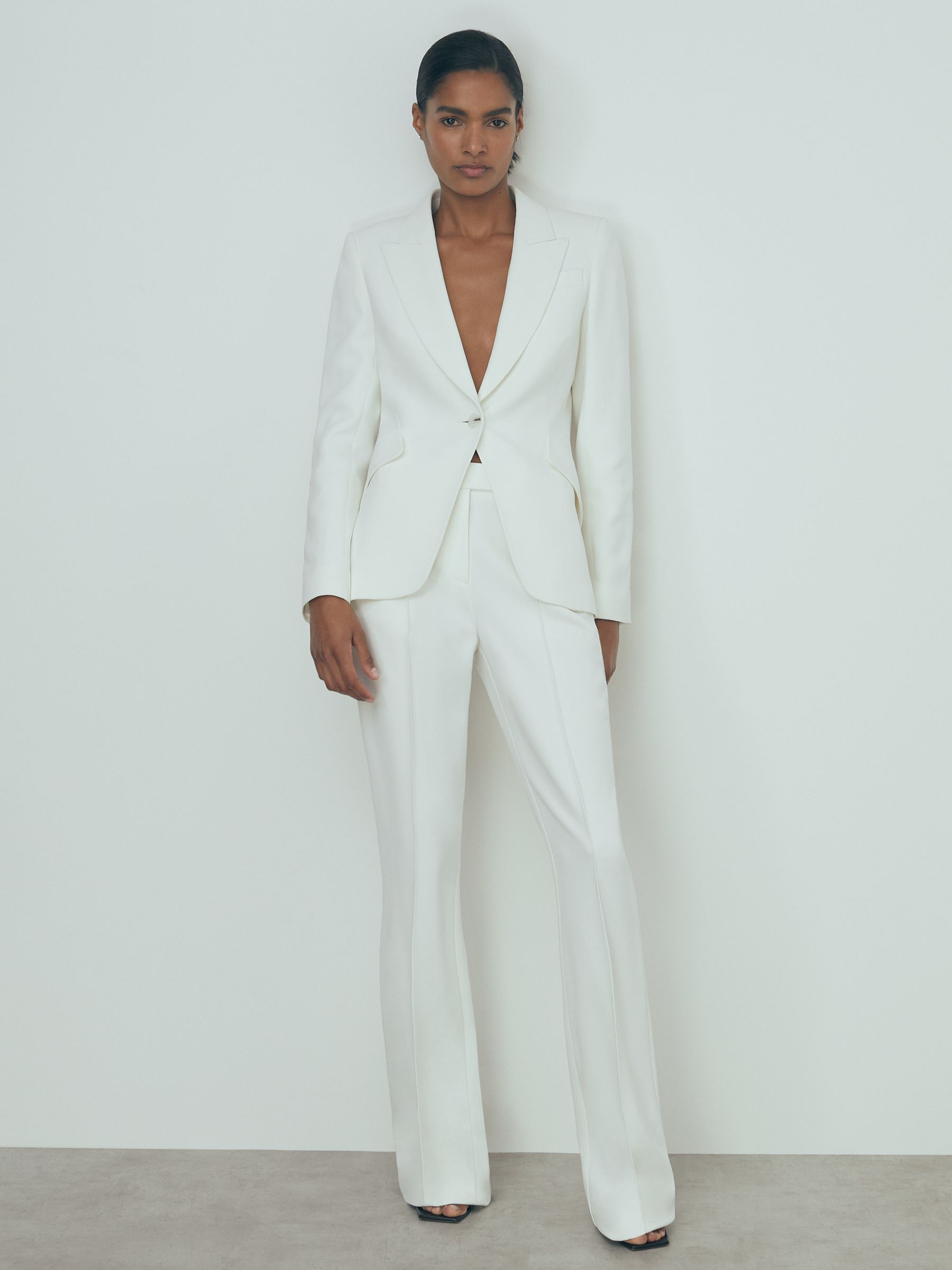 Atelier Slim Flared Suit Trousers in Ivory - Image 1 of 5