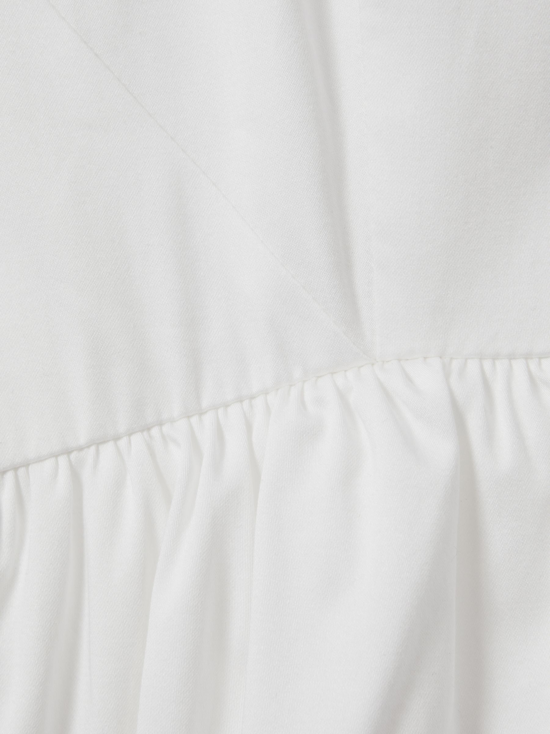 Cotton Blend High-Low Midi Dress in White - Image 6 of 6