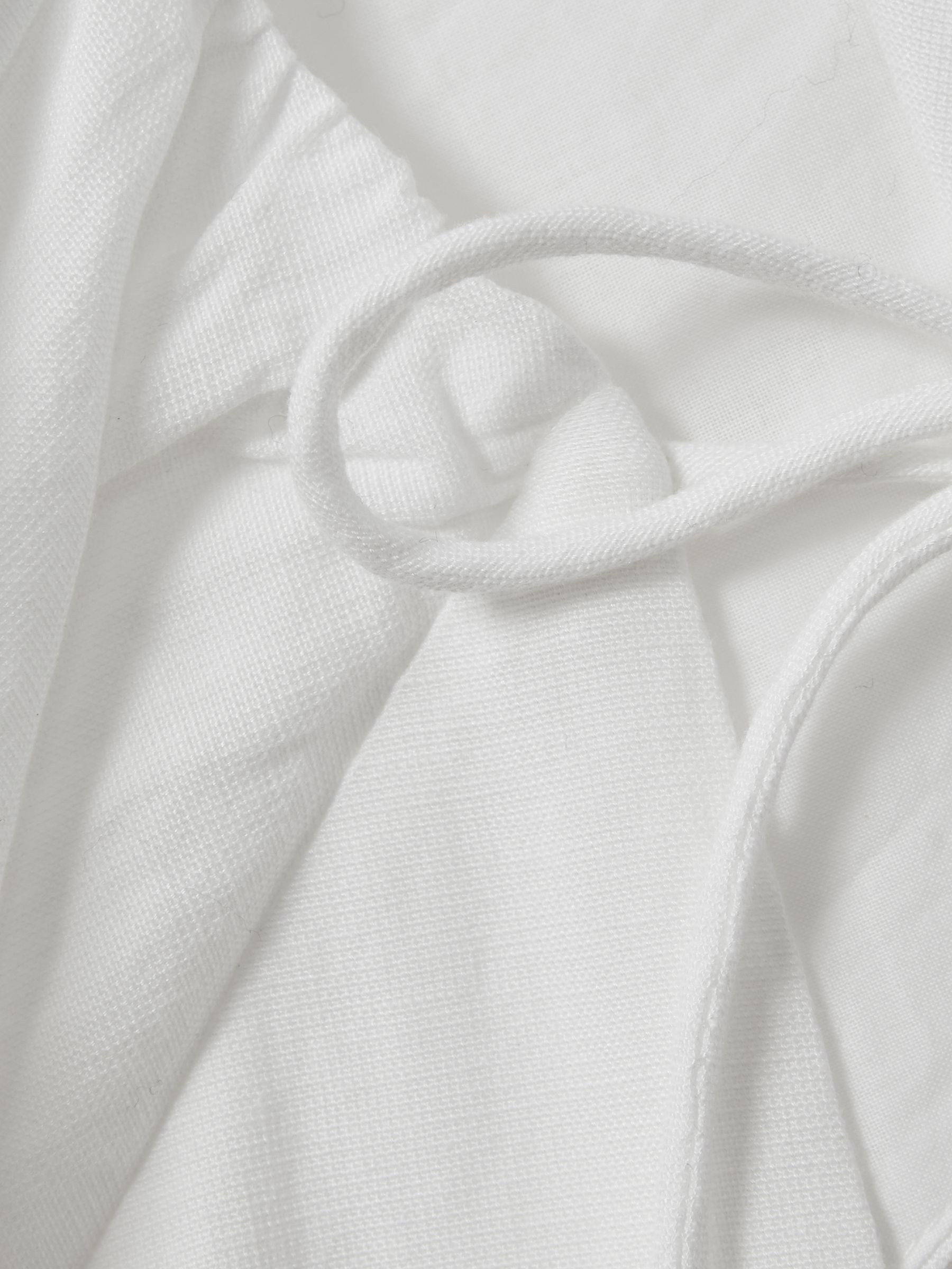Petite Lyocell Blend Puff Sleeve Midi Dress in White - Image 5 of 6