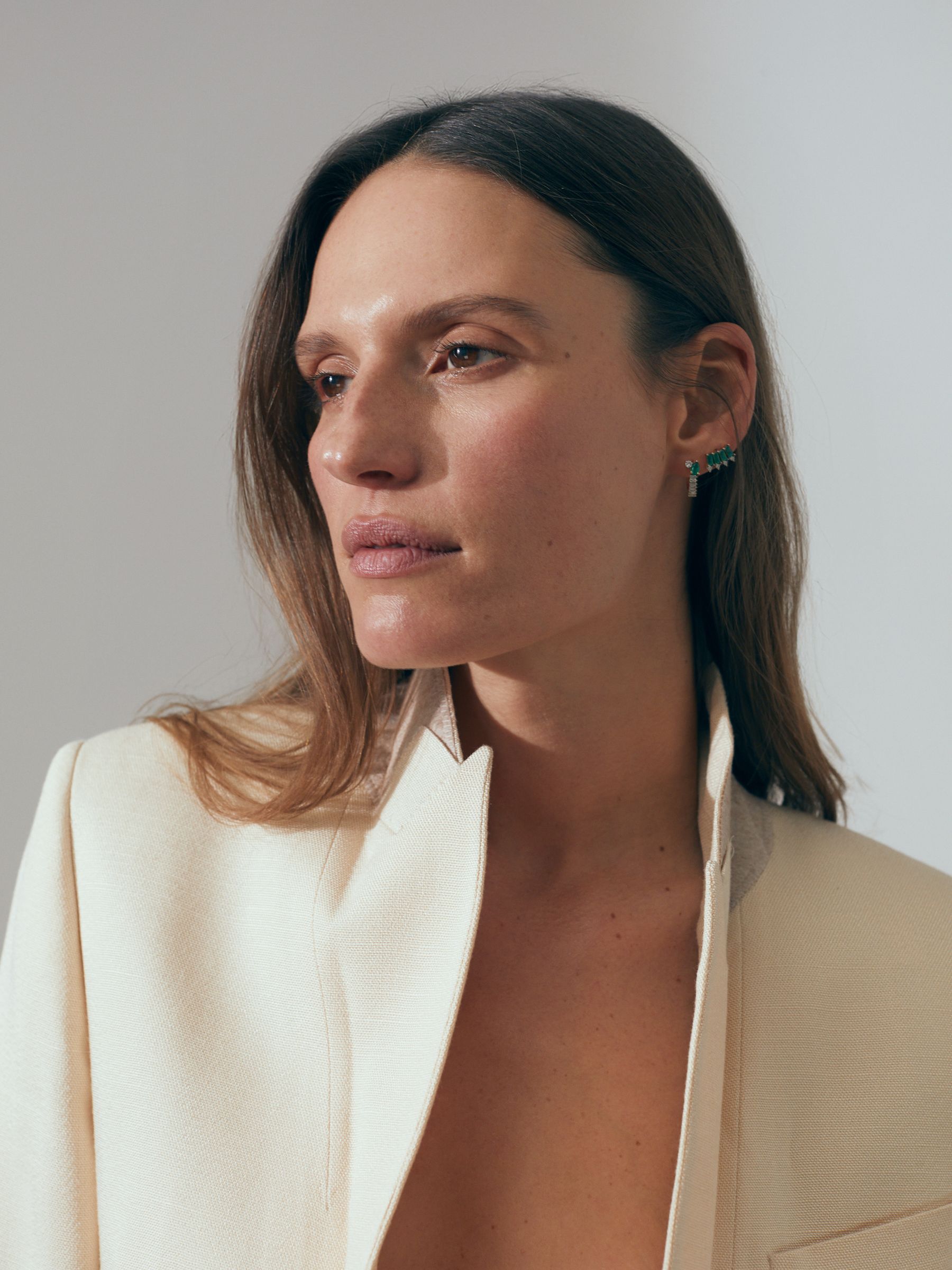 Atelier Italian Textured Single Breasted Suit Blazer in Blush - Image 5 of 7