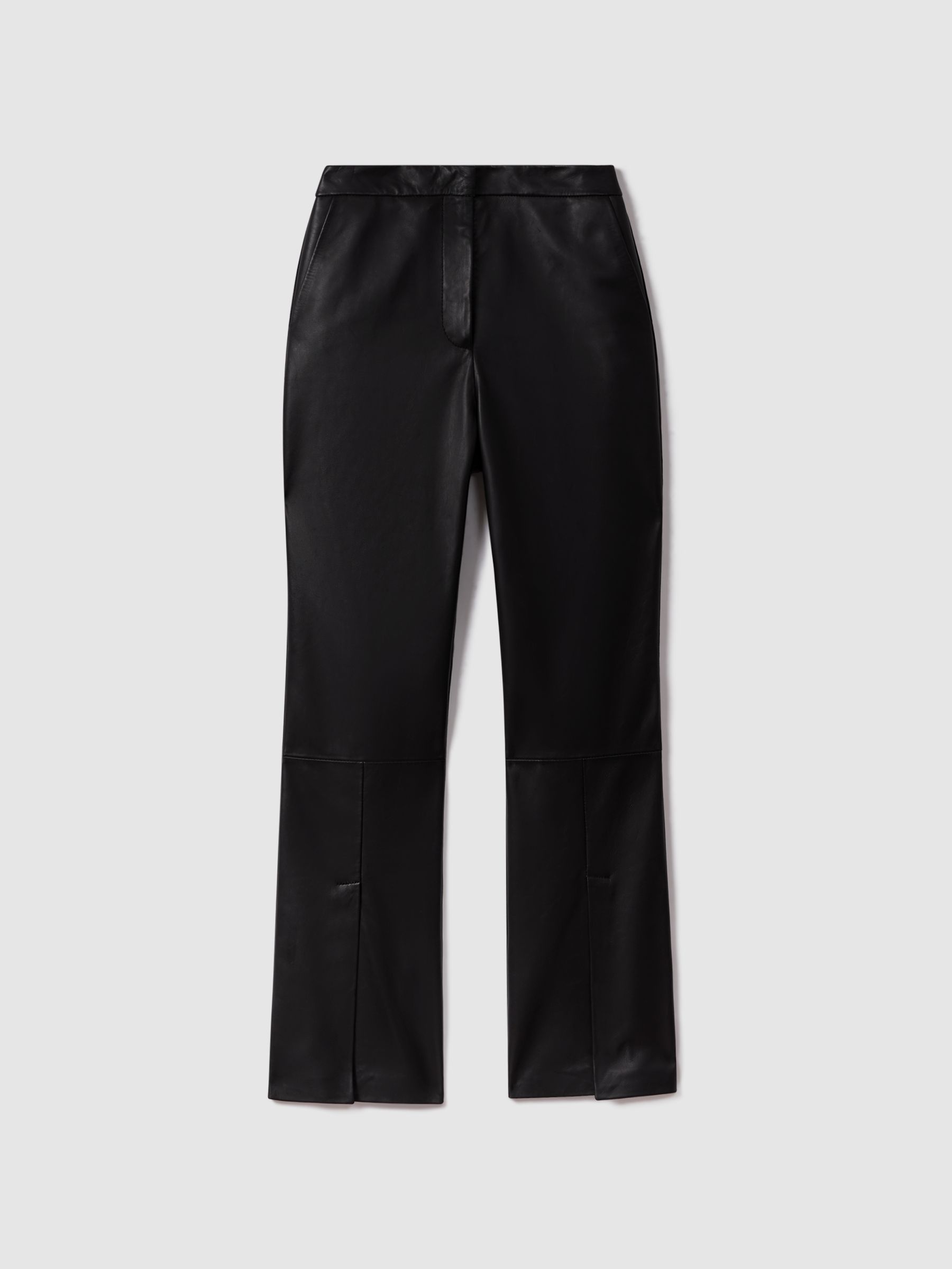 McLaren F1 Front Split Leather Trousers in Black - Image 2 of 6