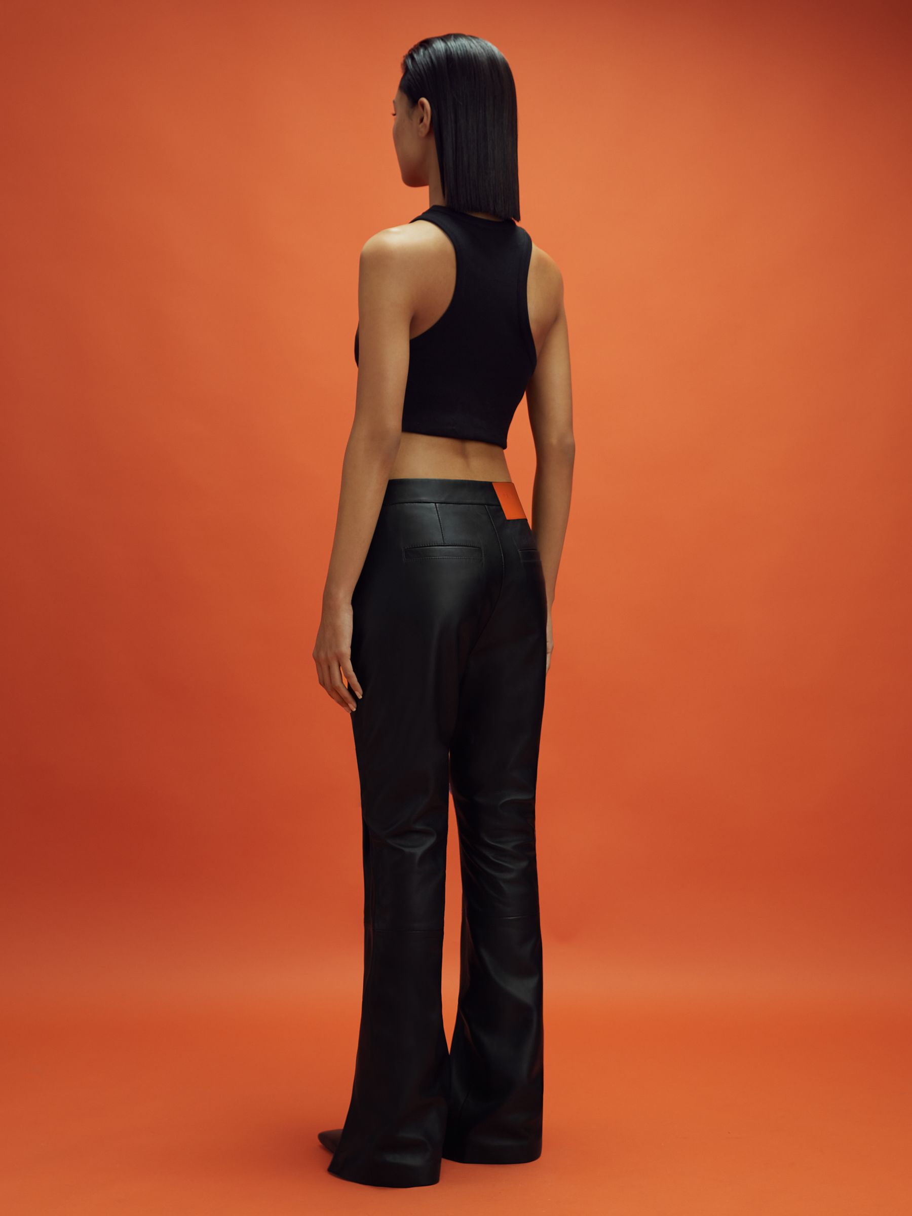 McLaren F1 Front Split Leather Trousers in Black - Image 5 of 6