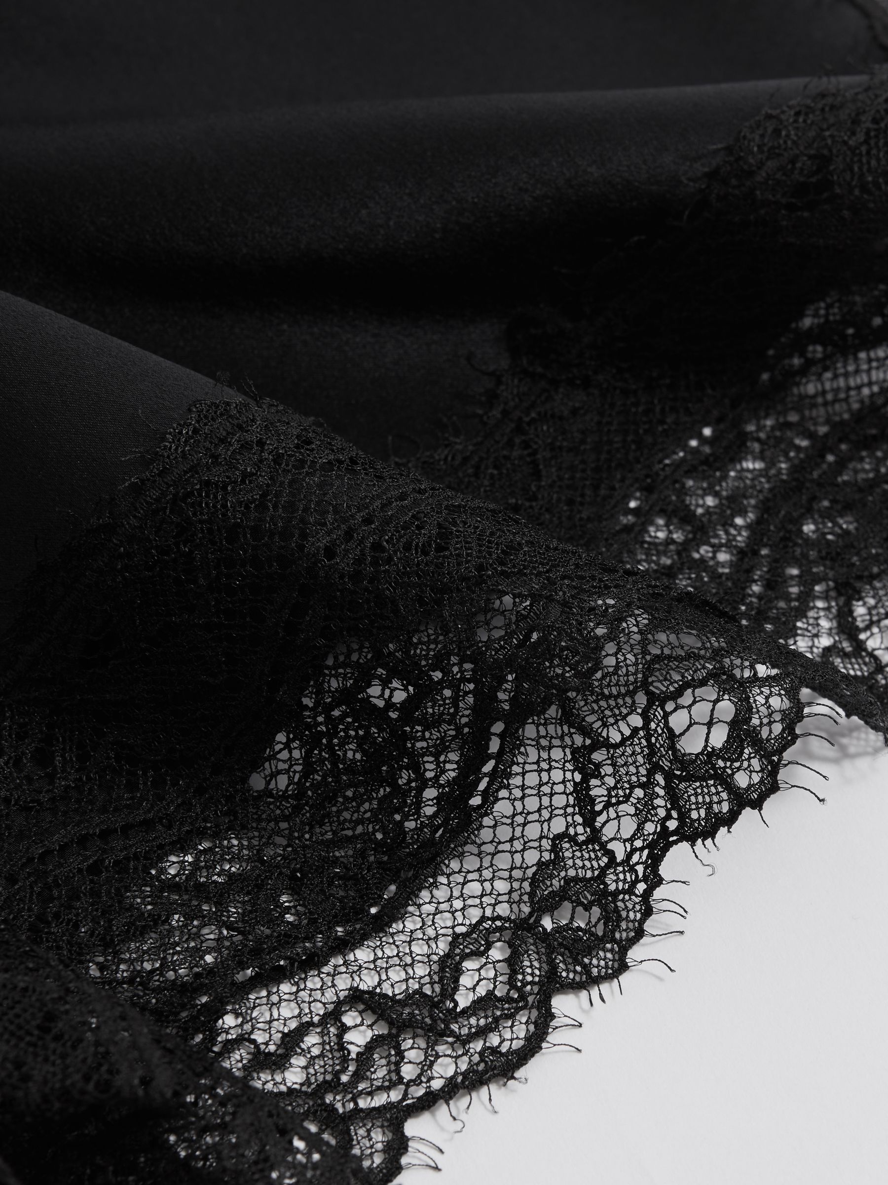 Atelier Silk Lace Trim Shorts in Black - Image 5 of 5