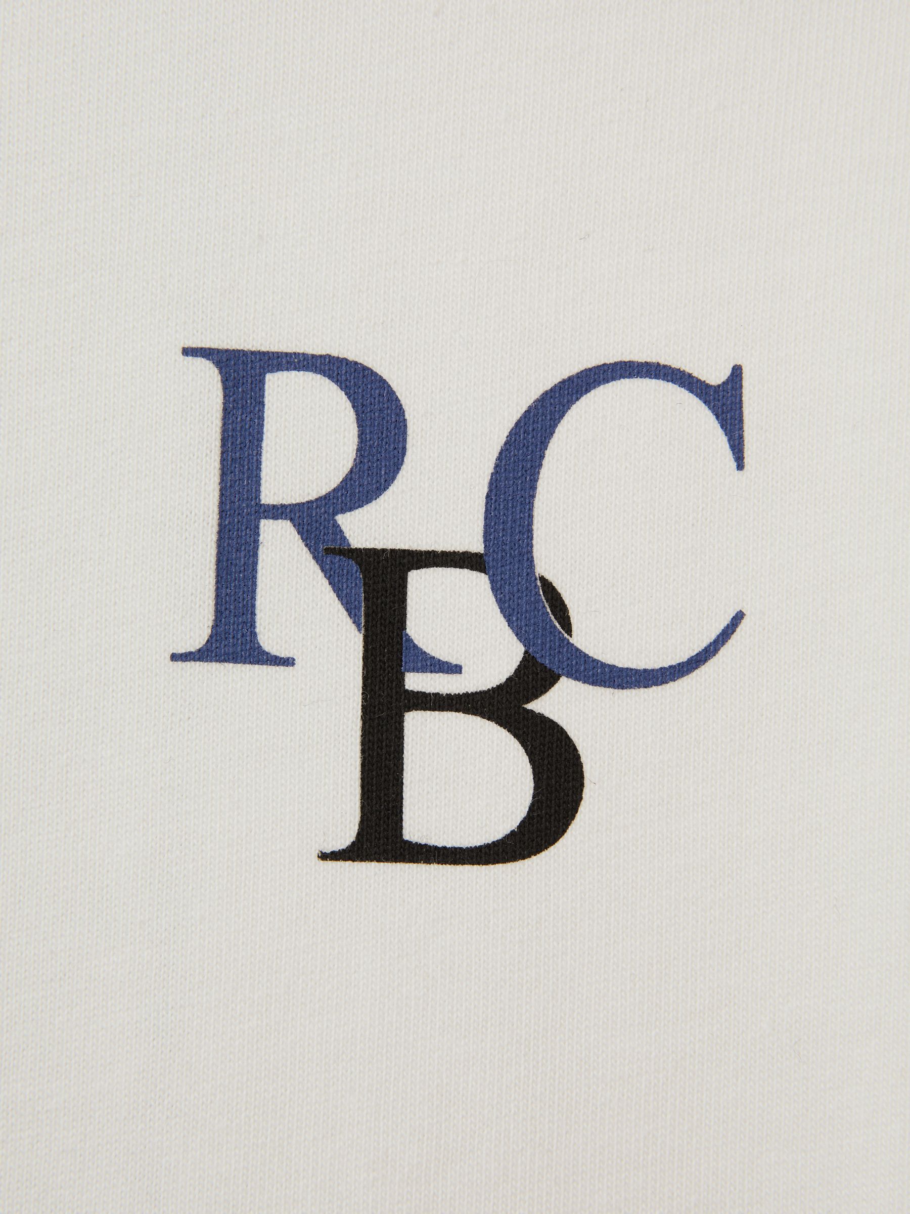 Senior Oversized Cotton Motif Shirt in Ecru/Blue - Image 4 of 4