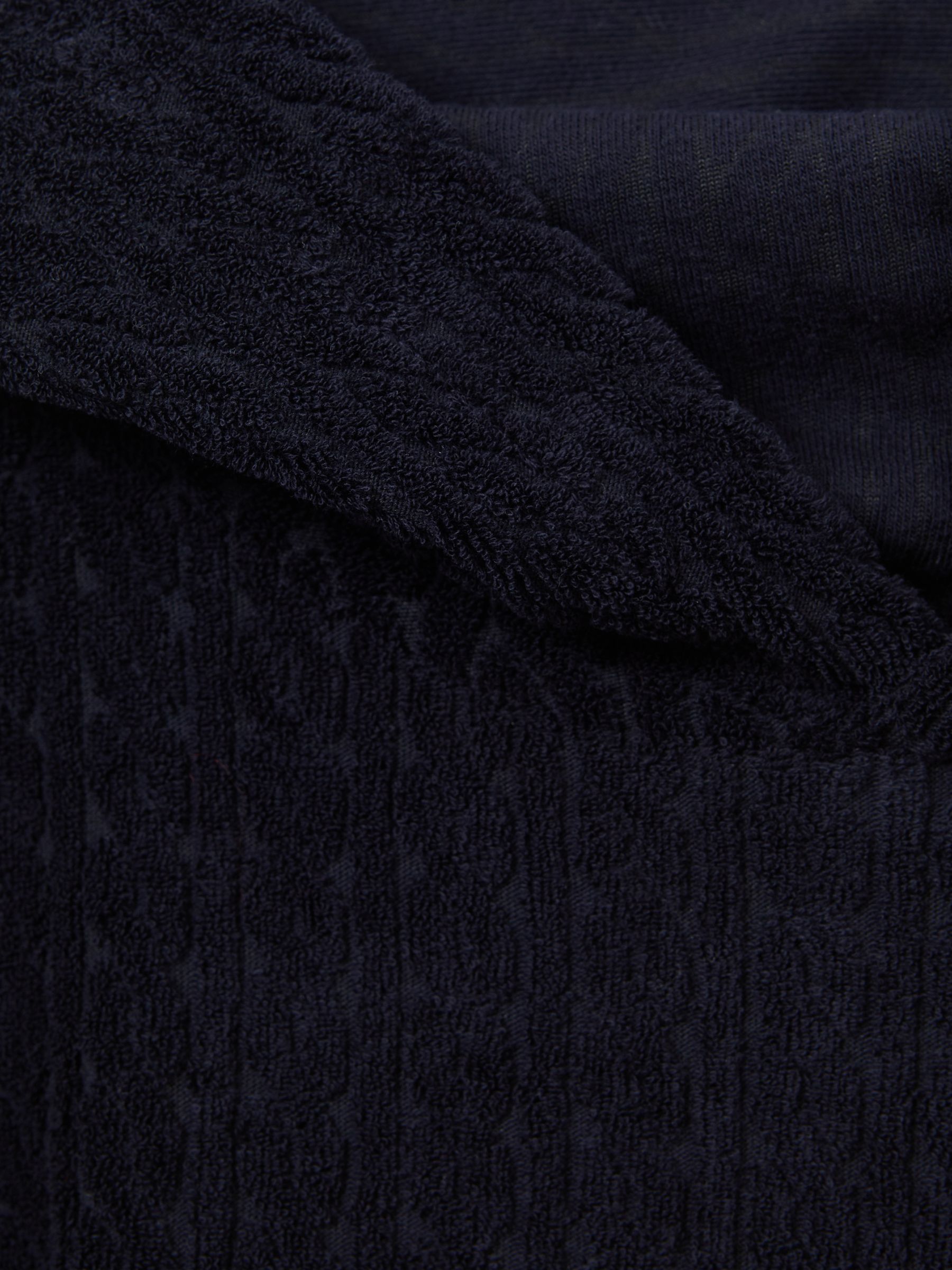 Textured Towelling Hooded Poncho in Navy - Image 4 of 4