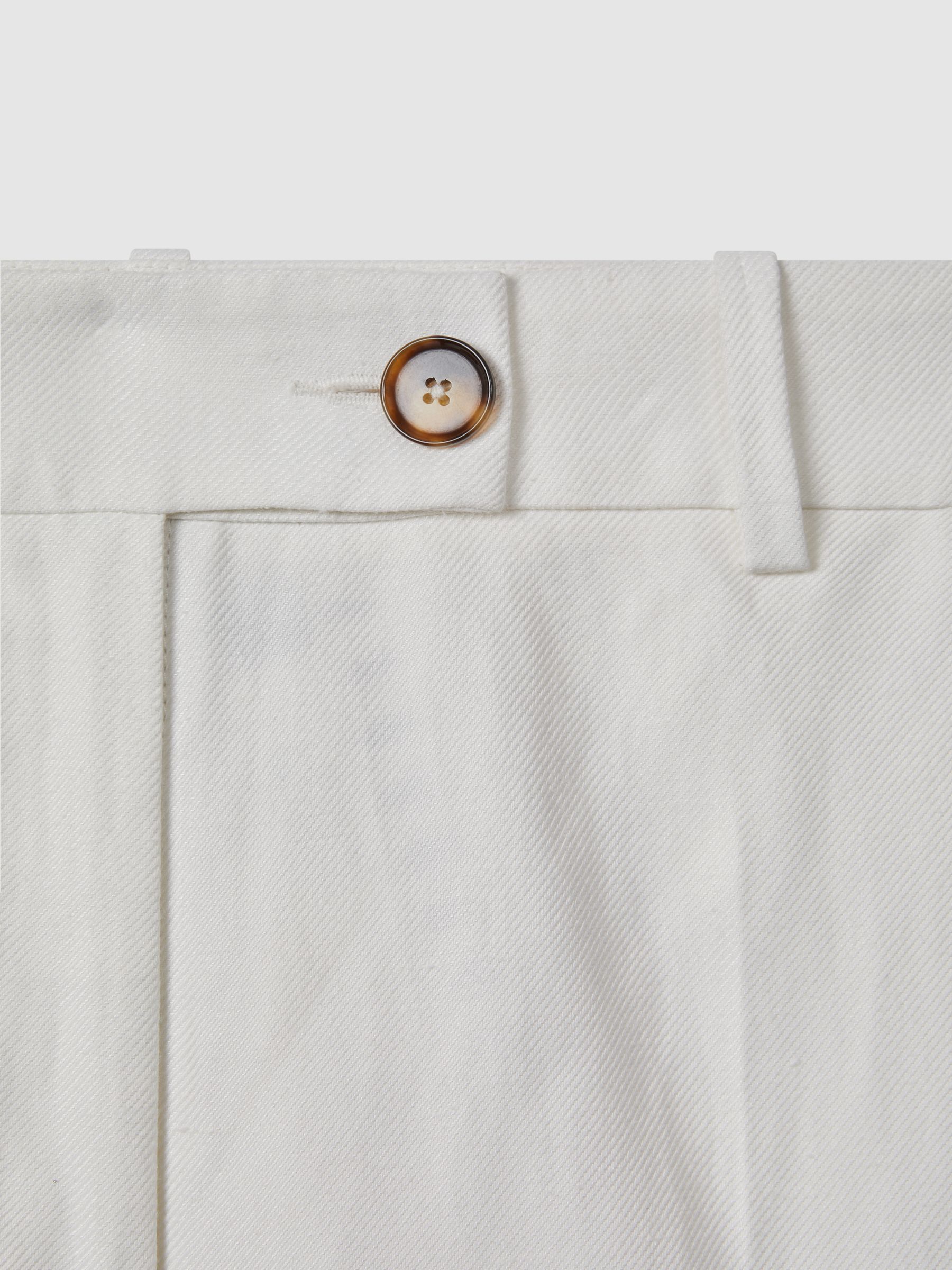 Petite Viscose-Linen Wide Leg Suit Trousers in White - Image 5 of 6