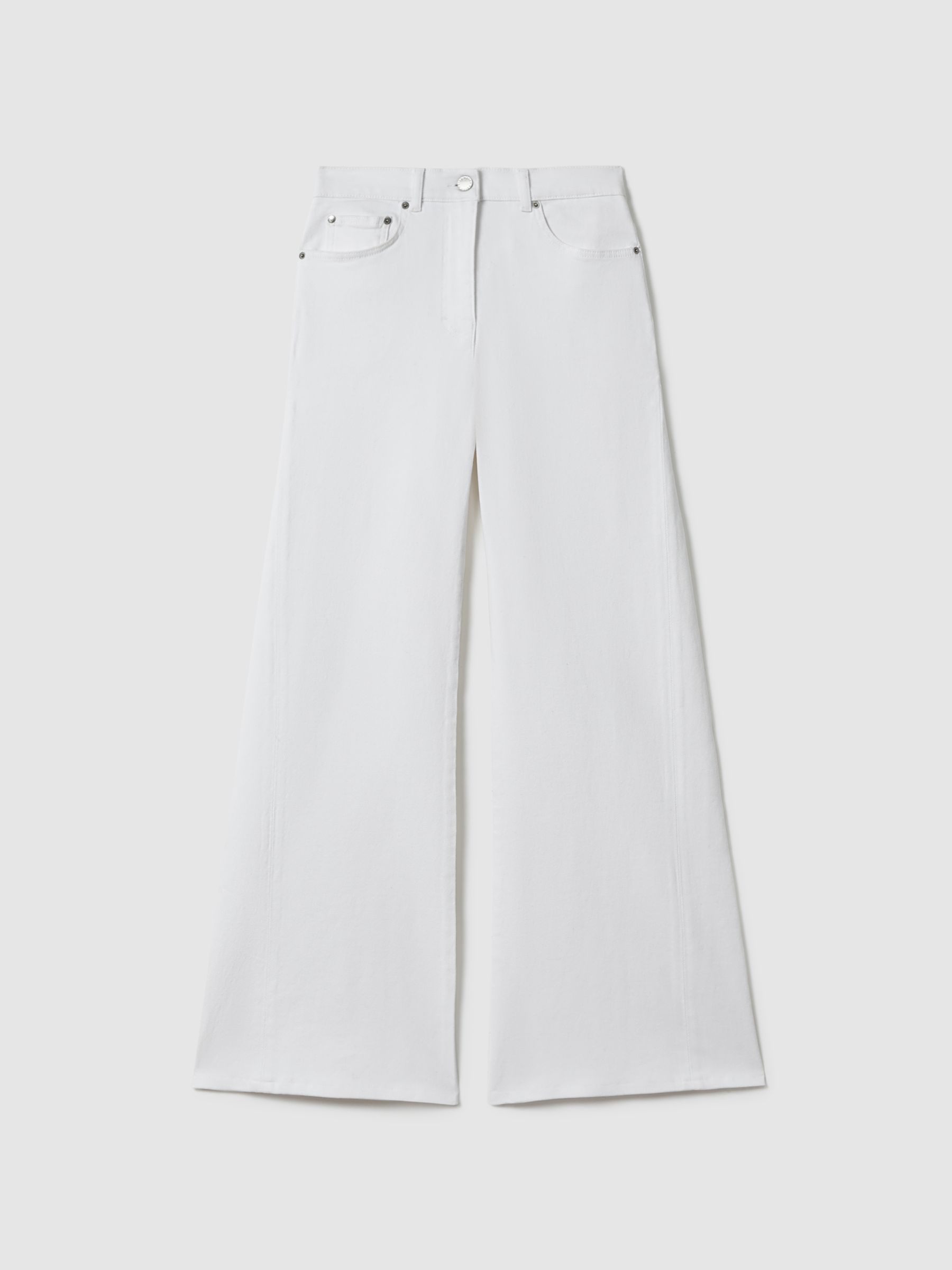 Flared Side Seam Jeans in White - Image 2 of 5