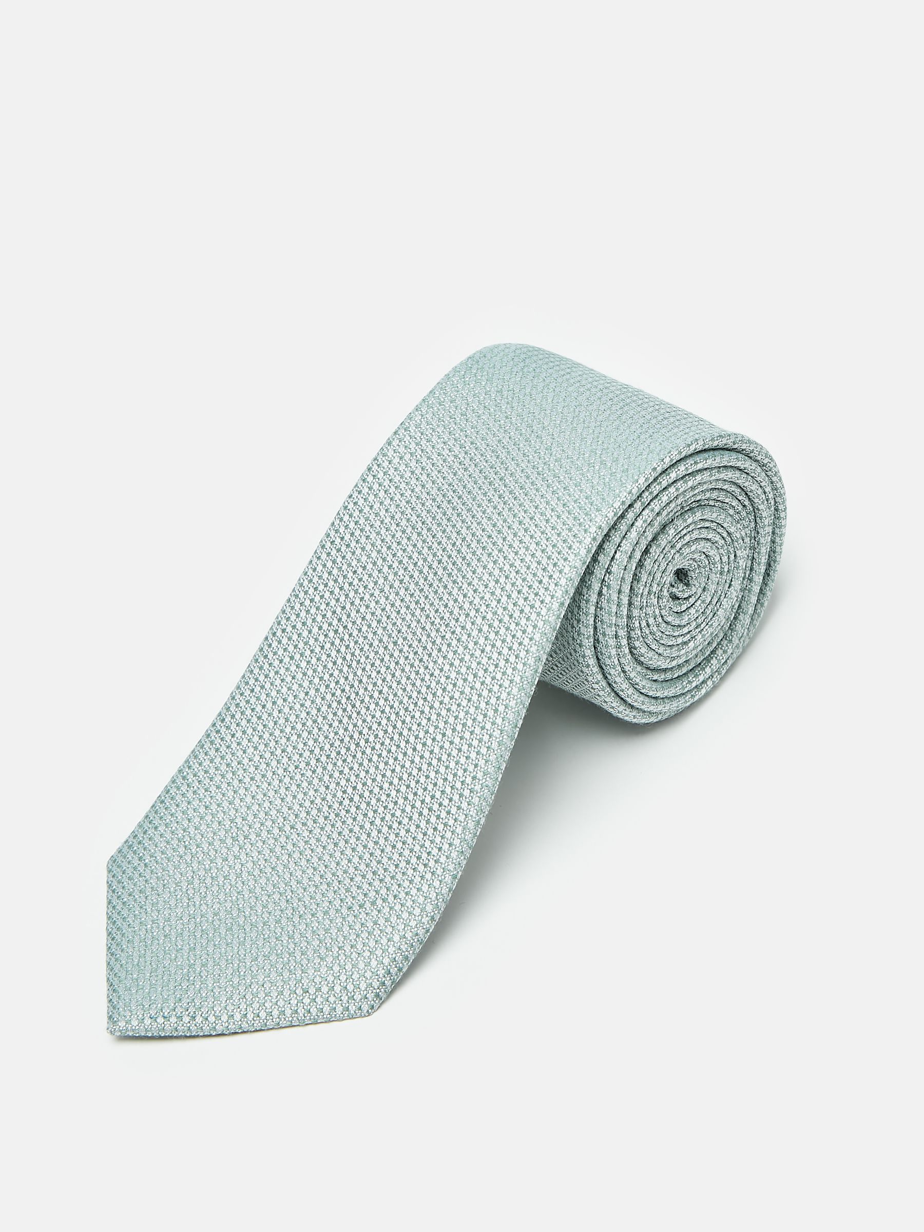 Sage Green Textured Silk Tie - Image 1 of 2