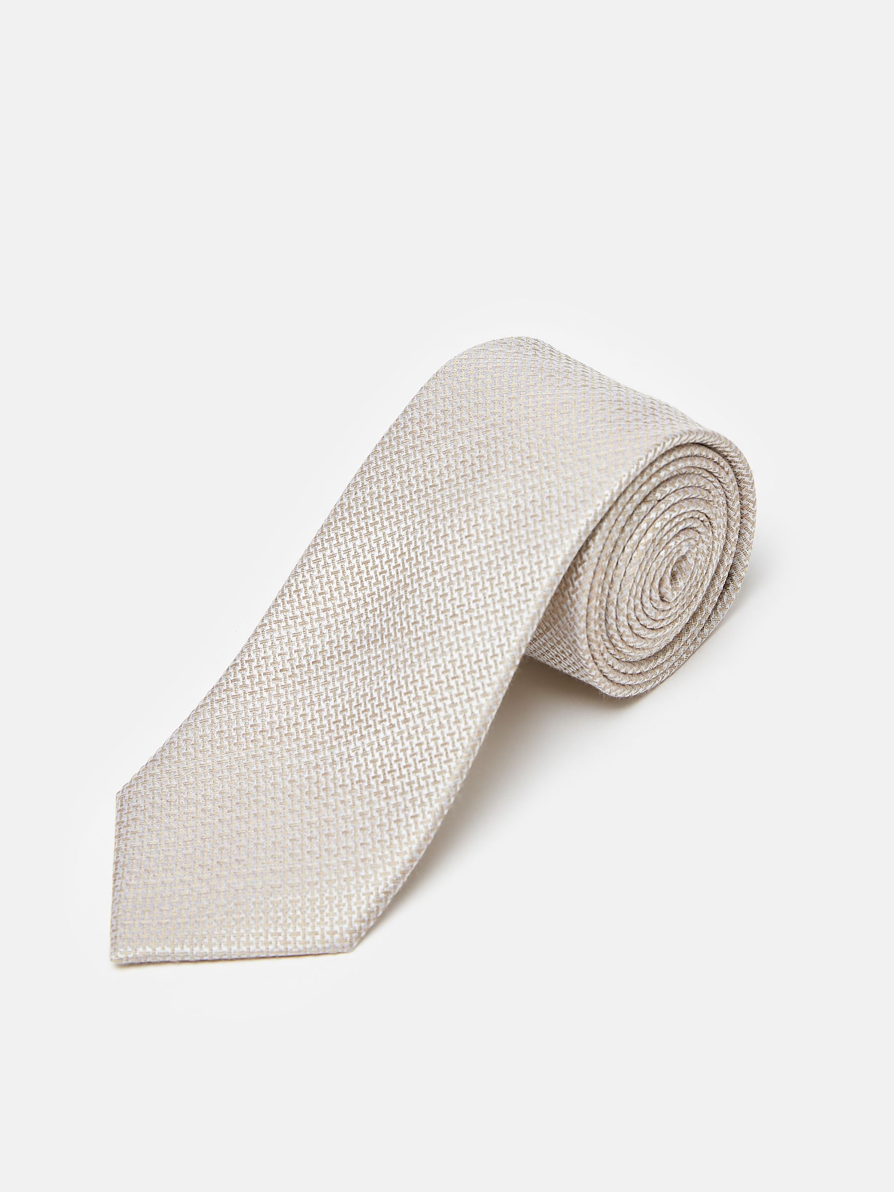 Neutral Textured Silk Tie - Image 1 of 2