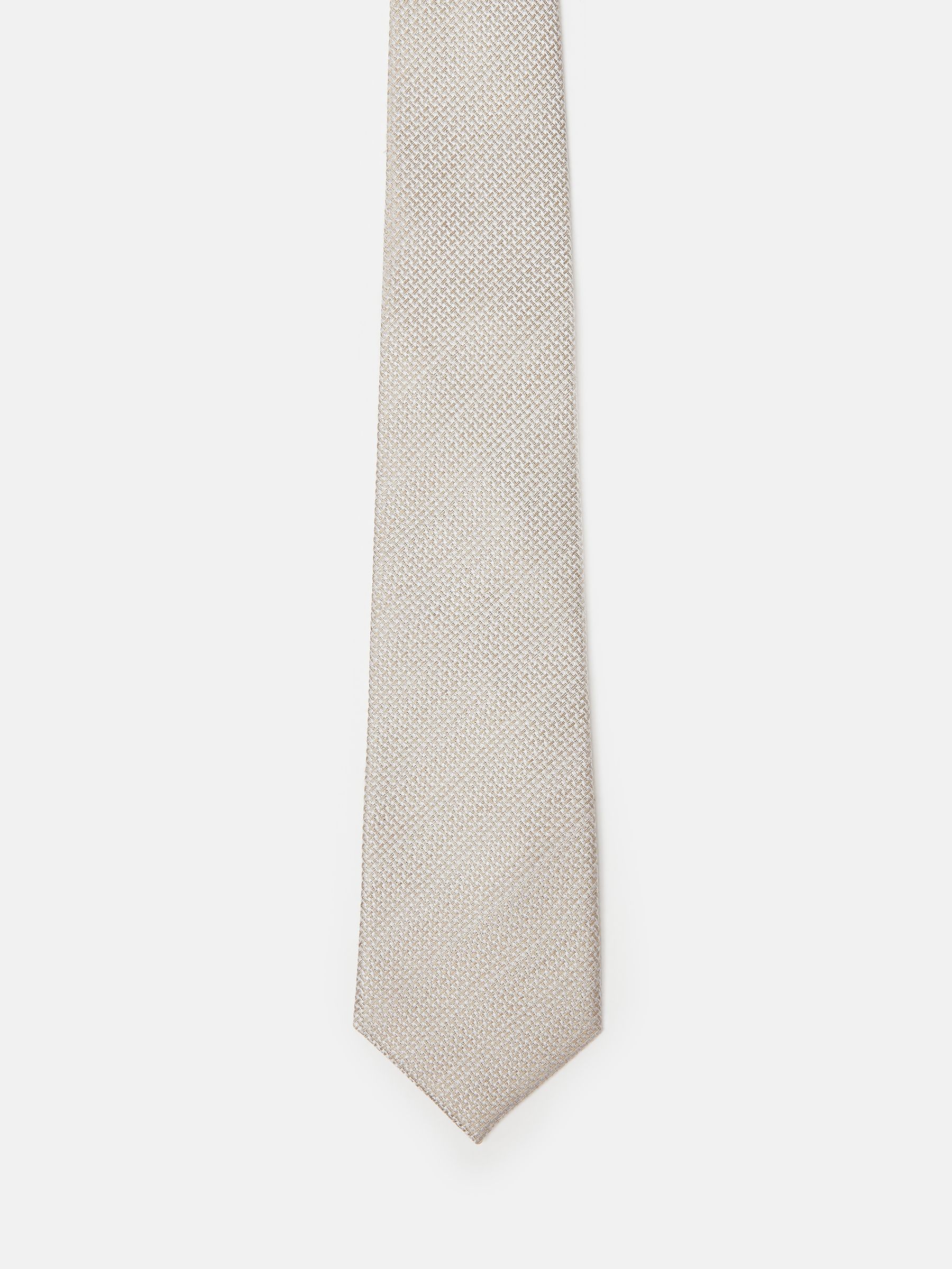 Neutral Textured Silk Tie - Image 2 of 2