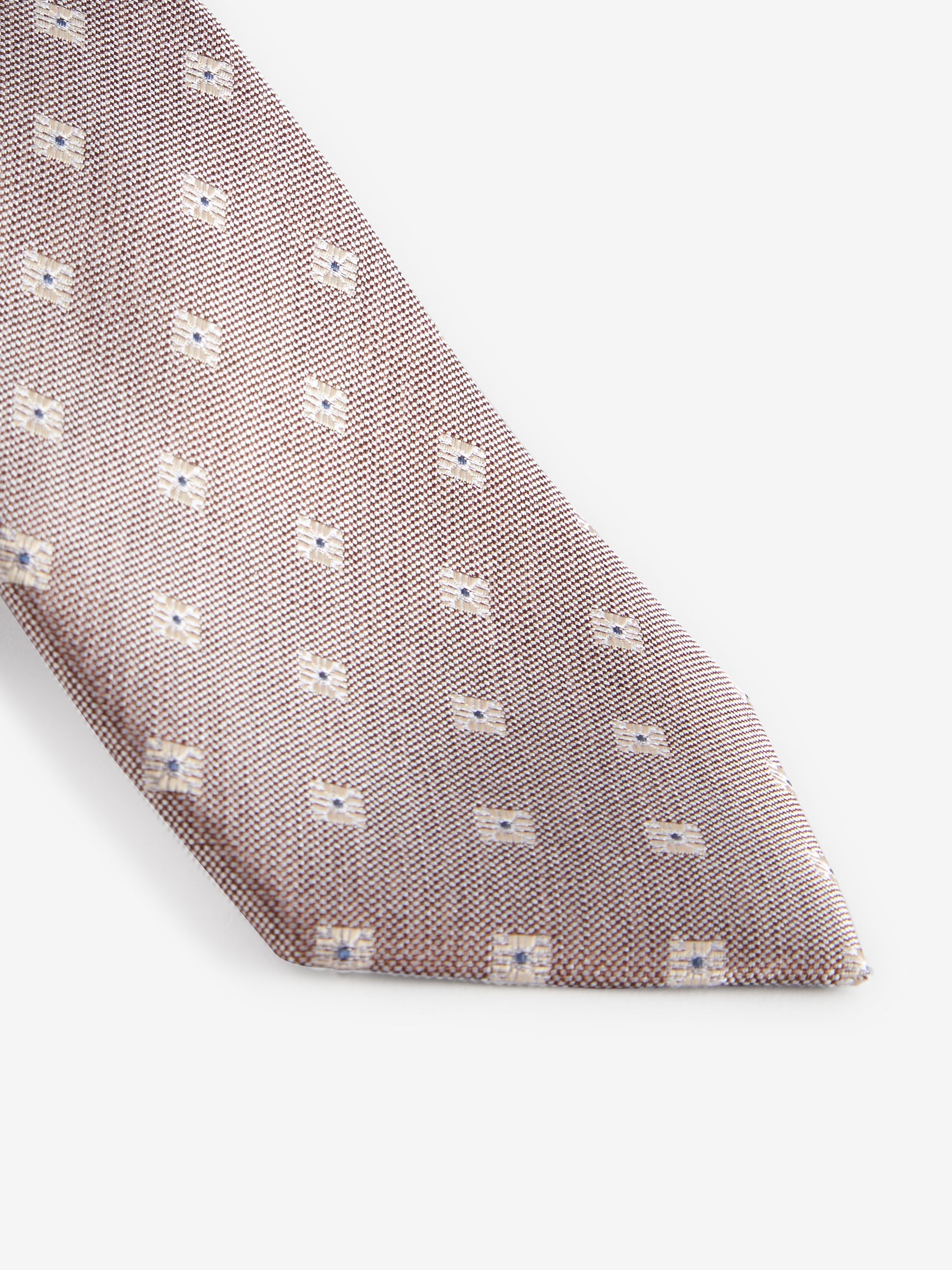 Neutral Medallion Silk Tie - Image 2 of 3