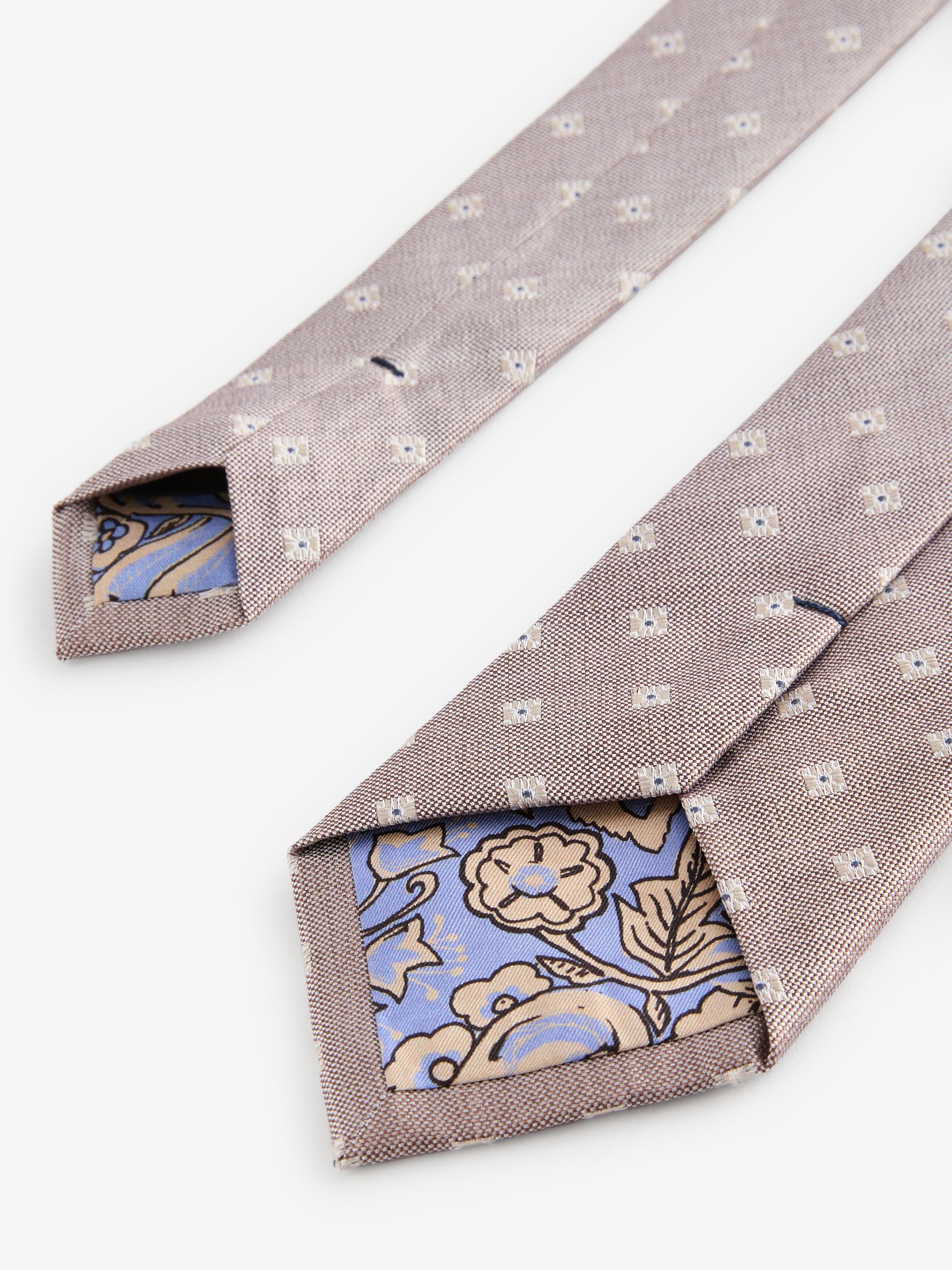 Neutral Medallion Silk Tie - Image 3 of 3