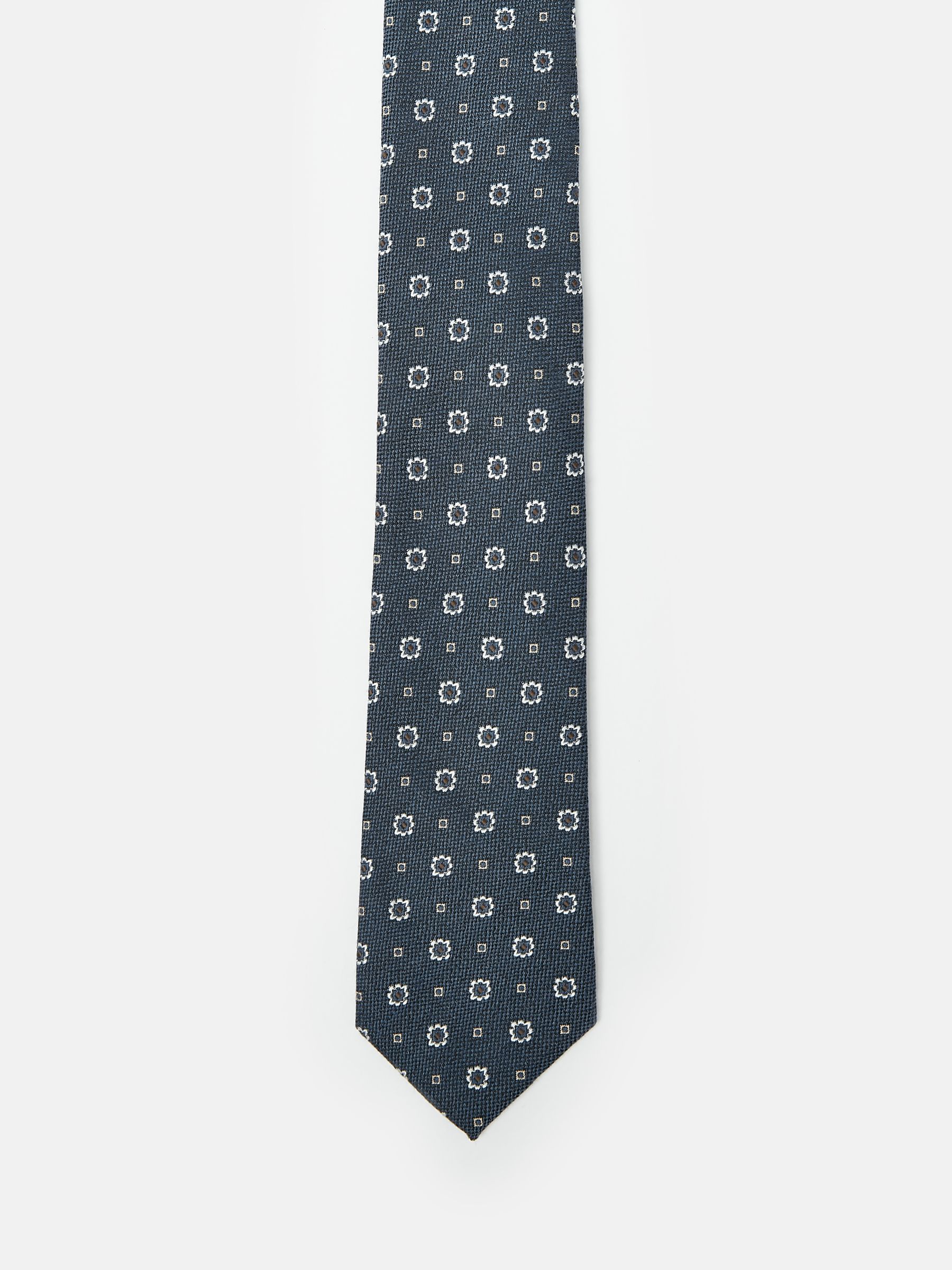 Navy Blue Medallion Silk Tie - Image 2 of 3