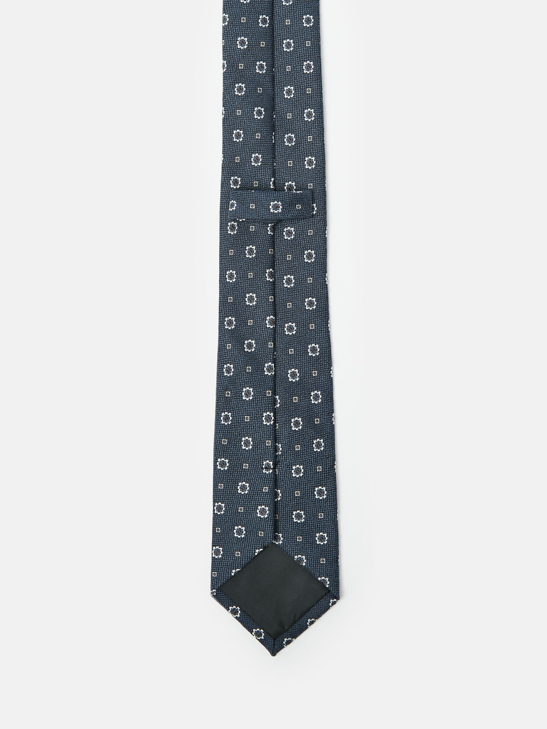 Navy Blue Medallion Silk Tie - Image 3 of 3