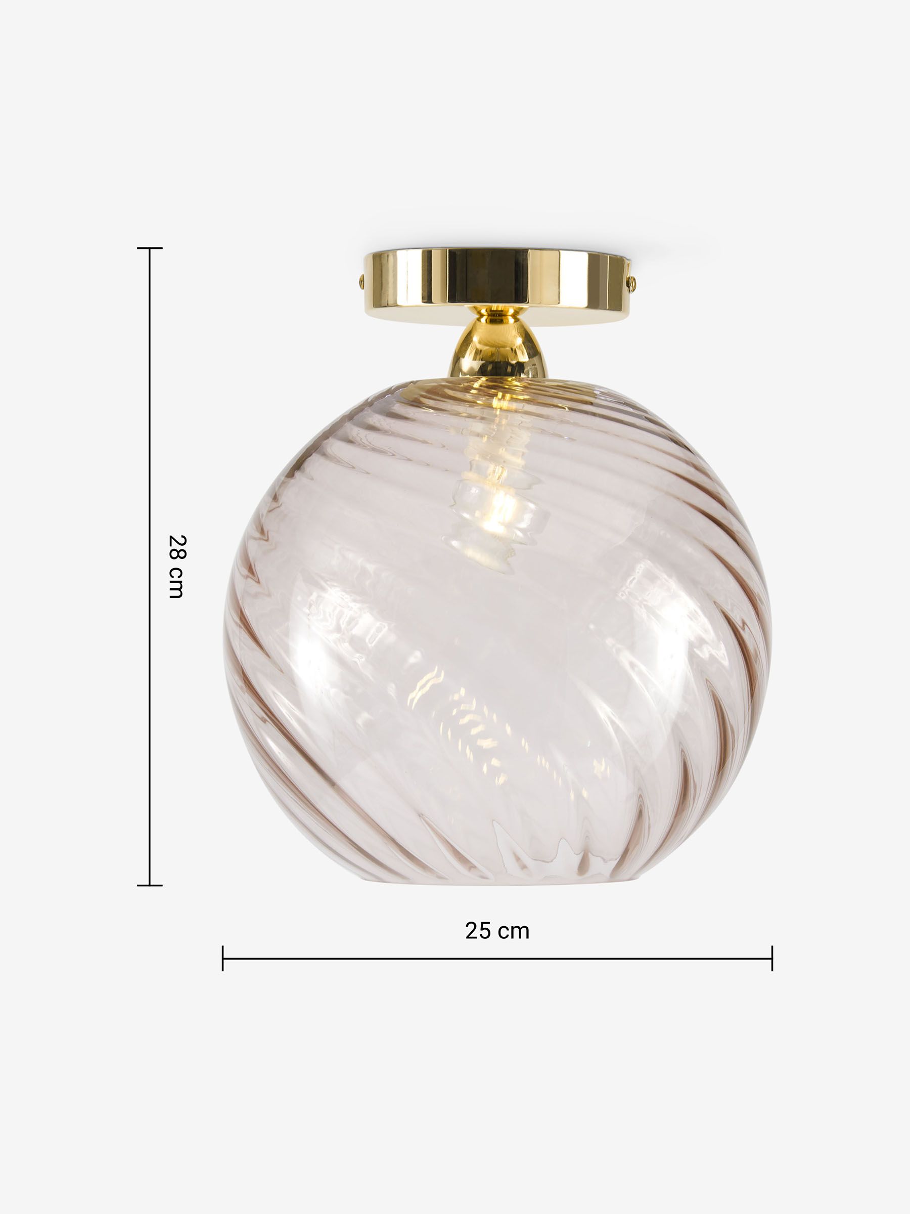 Ilaria Flush Ceiling Light in Pink - Image 3 of 3