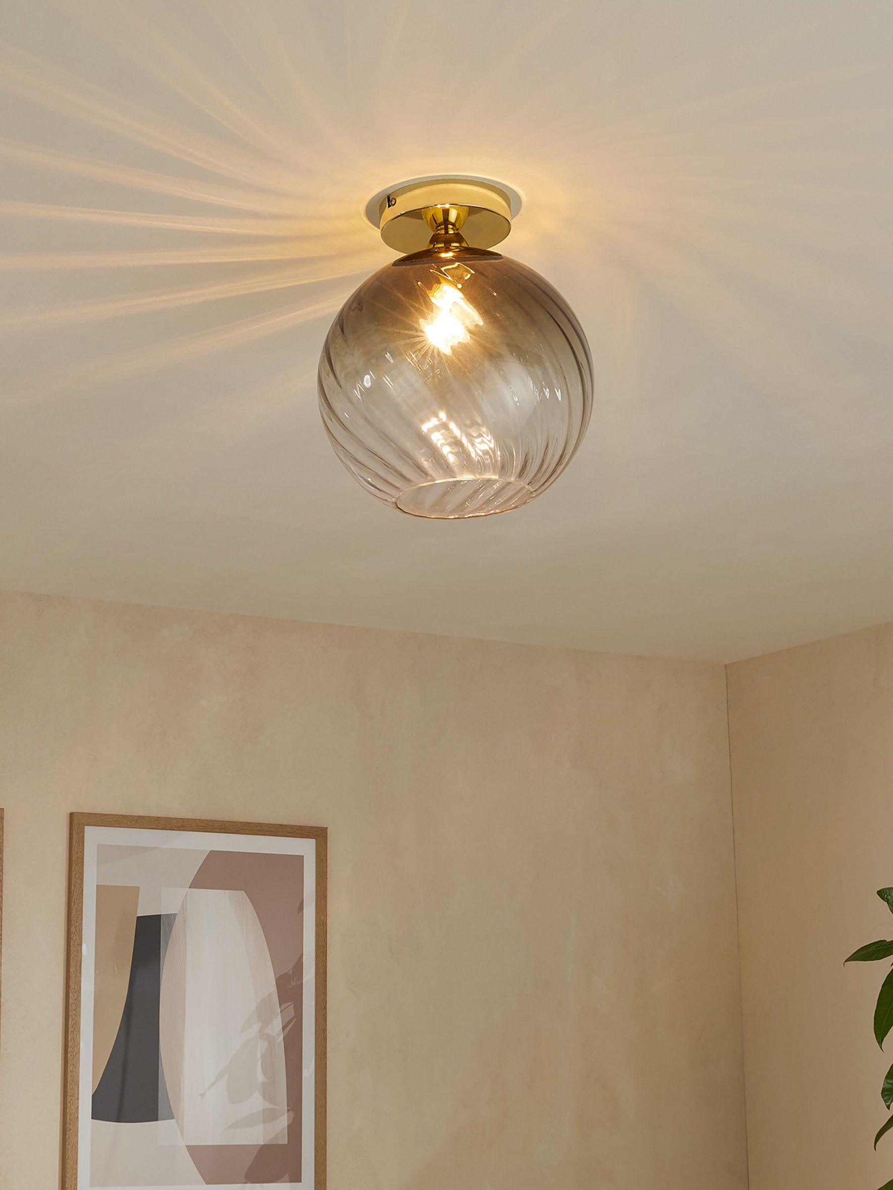 Ilaria Flush Ceiling Light in Grey - Image 2 of 3