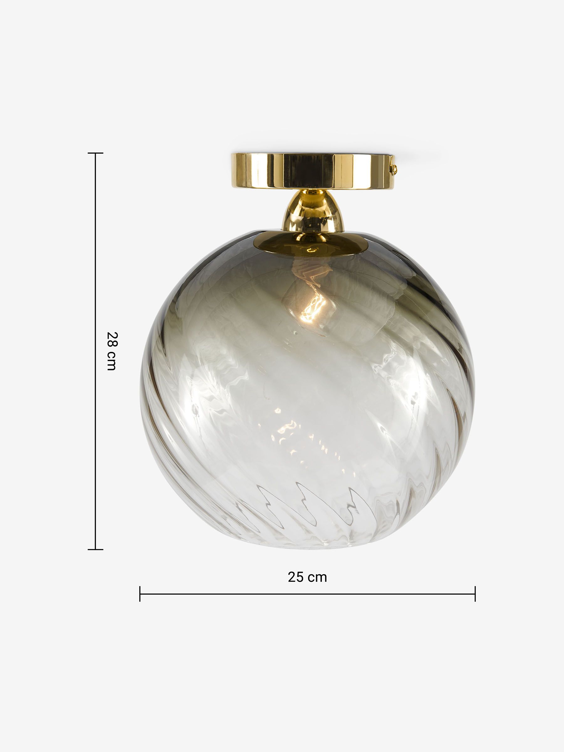 Ilaria Flush Ceiling Light in Grey - Image 3 of 3