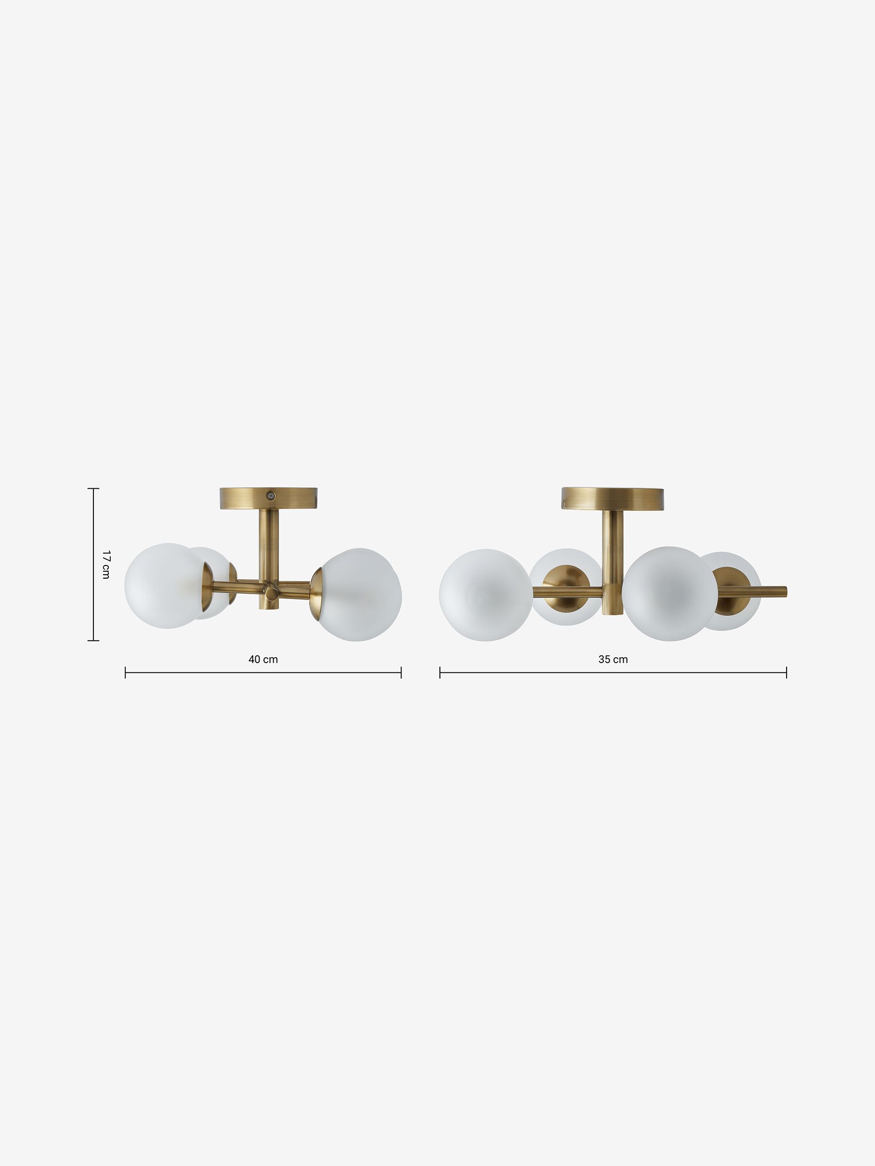 Isia Bathroom Flush Light in Brass - Image 3 of 3