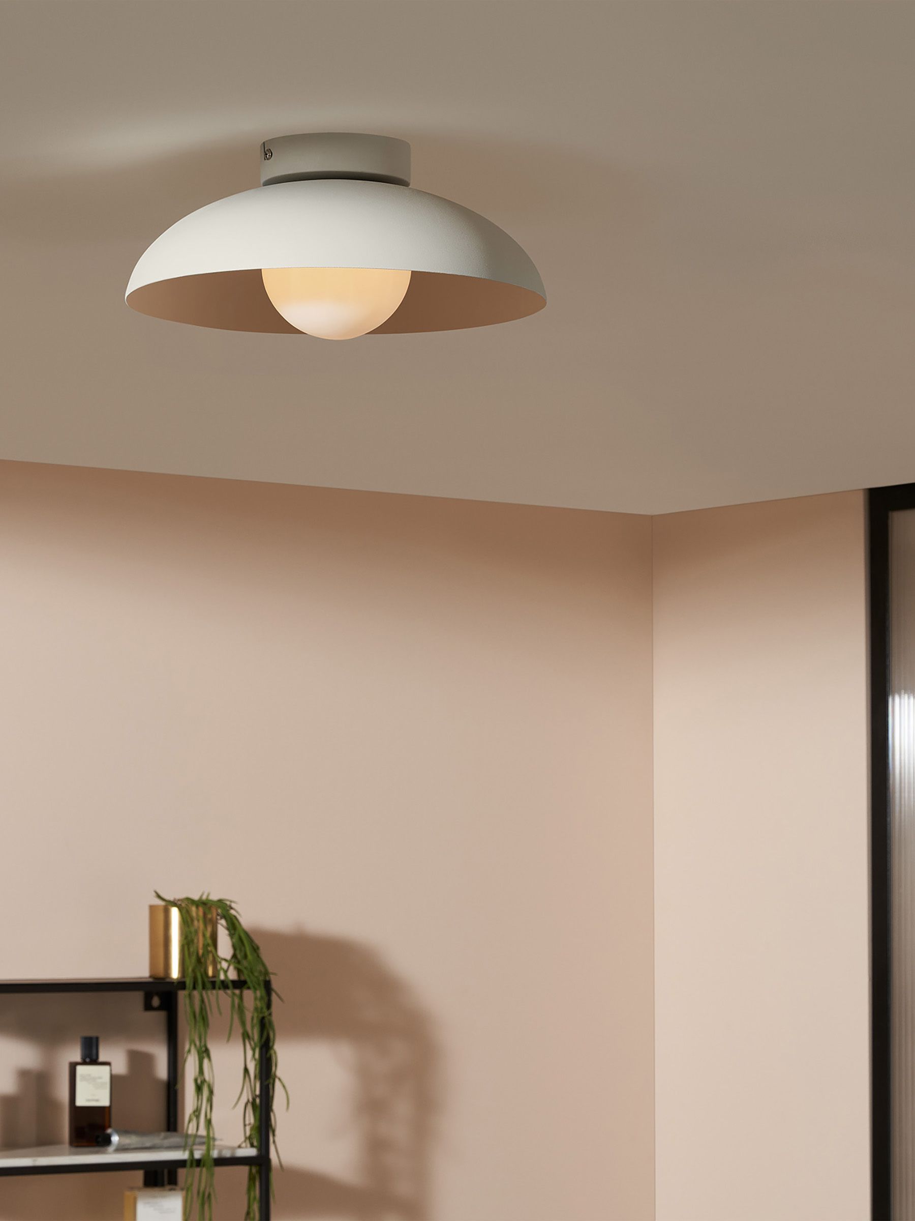 Malta Bathroom Flush Ceiling Light in White - Image 1 of 3
