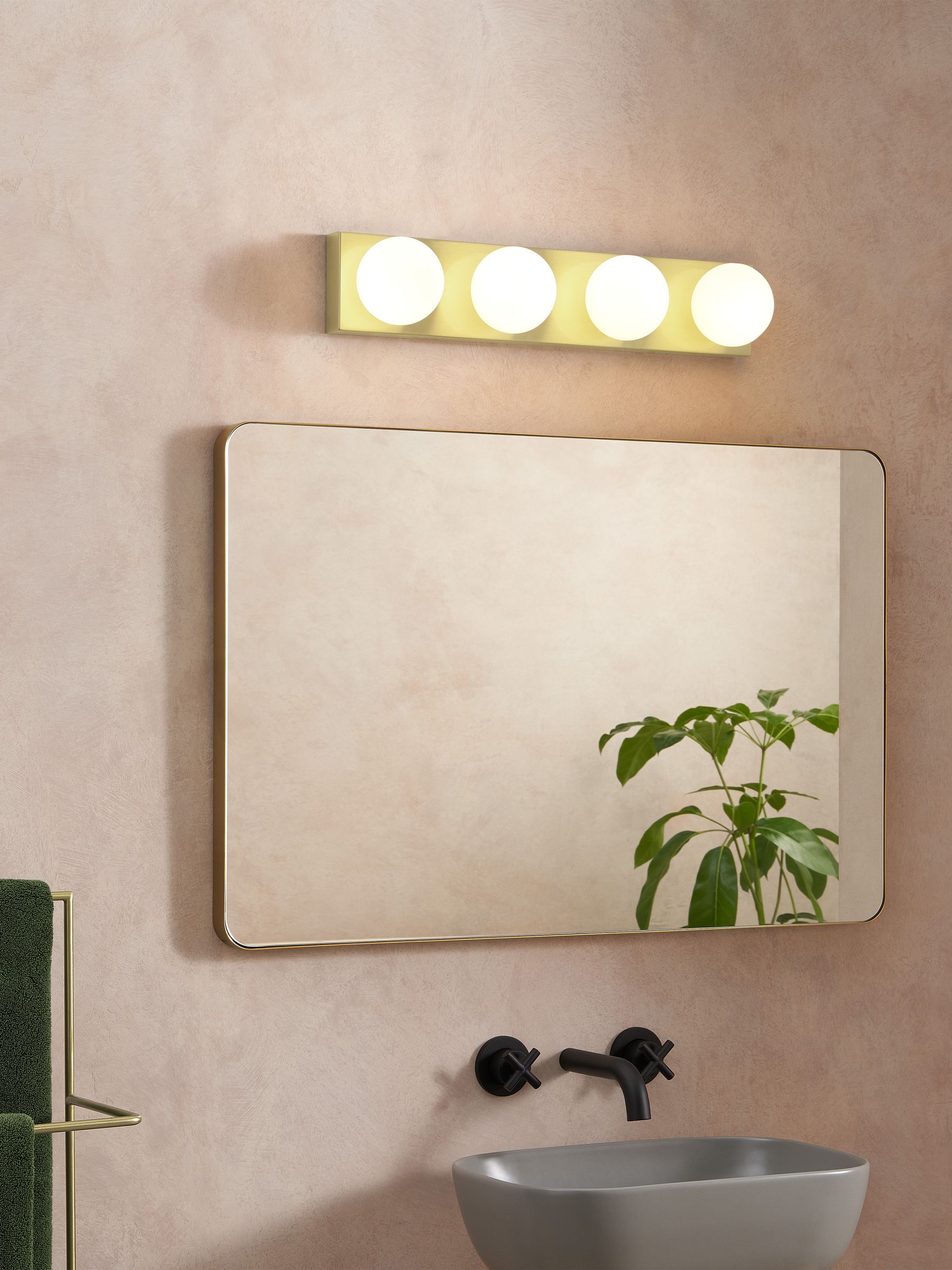 Apollo Bathroom Wall Light in Brass - Image 1 of 3
