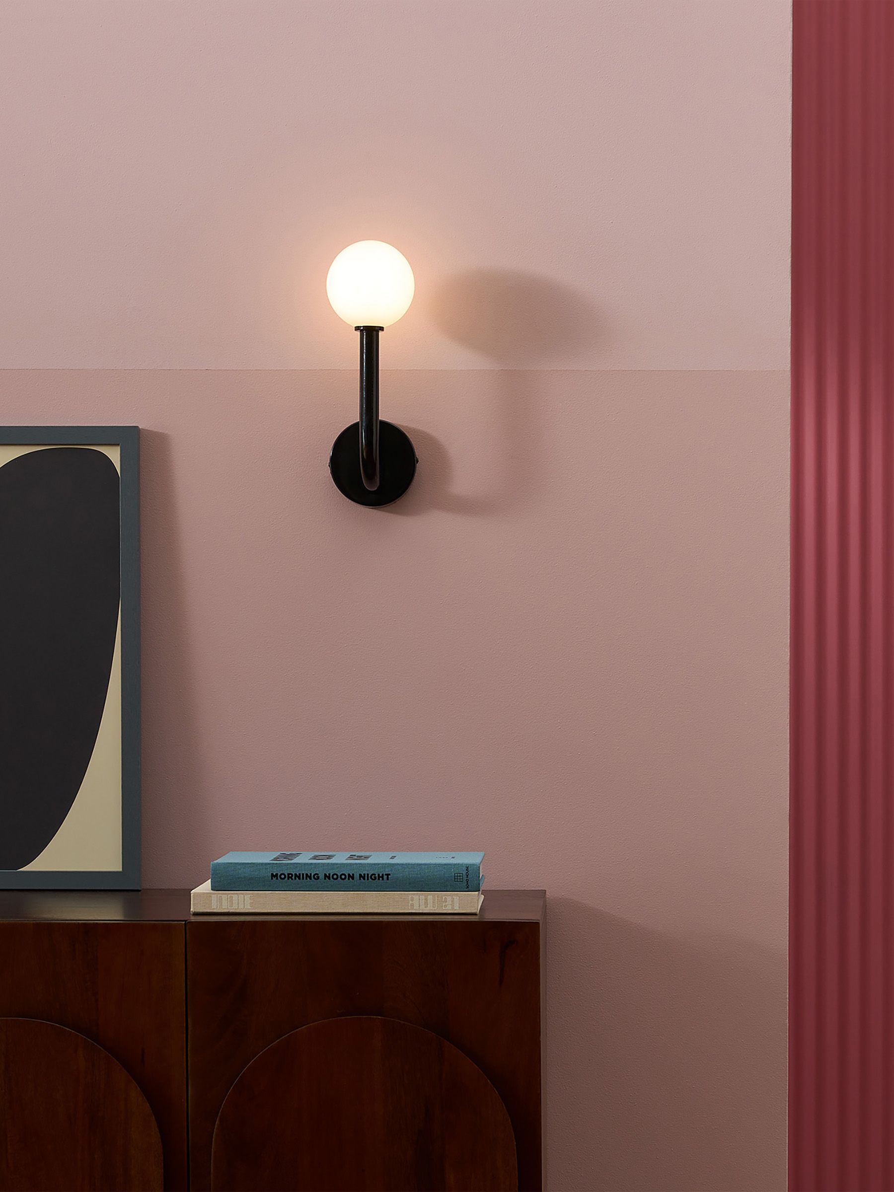 Kothari Bathroom Single Wall Light in Black - Image 1 of 3