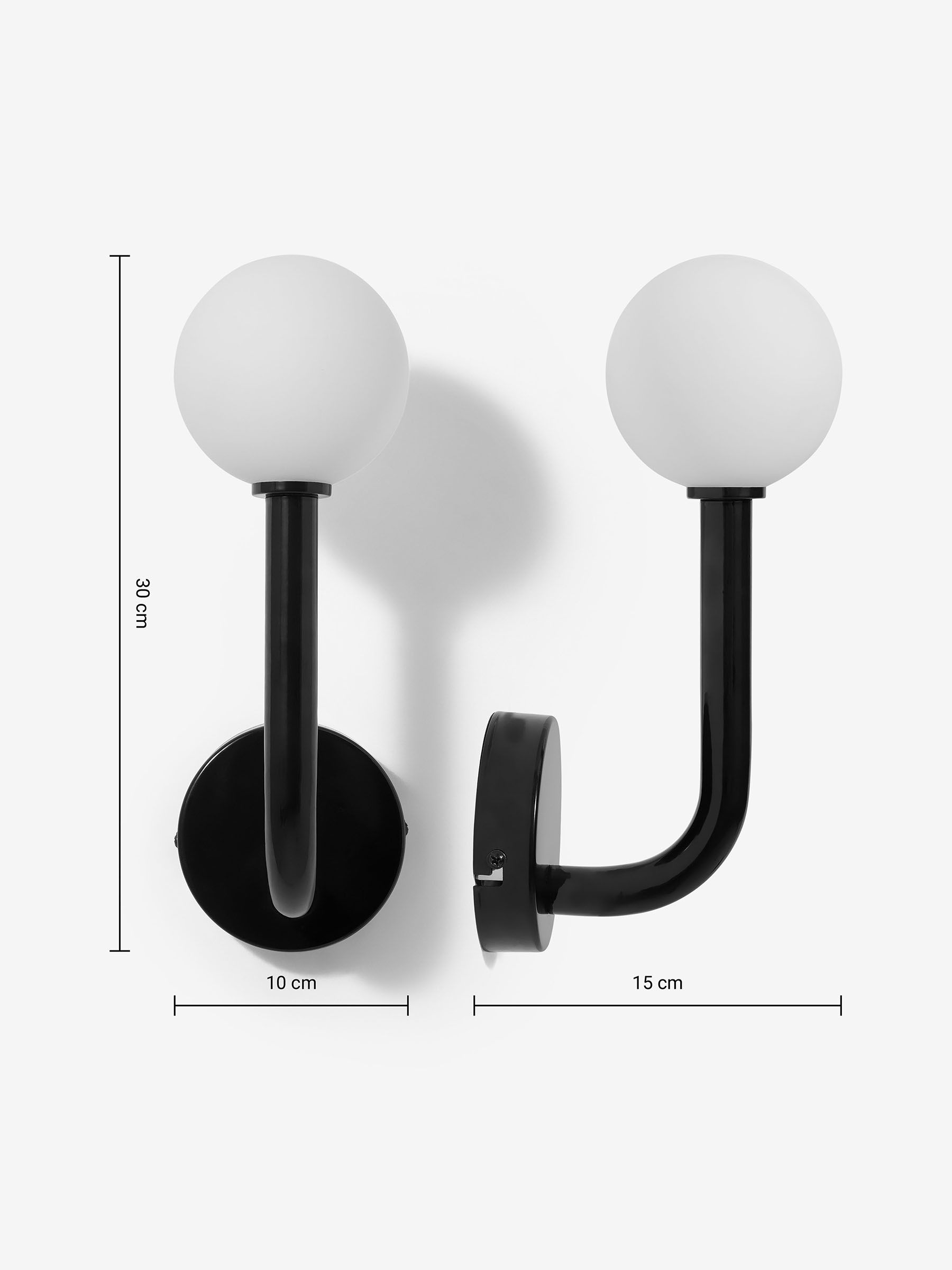 Kothari Bathroom Single Wall Light in Black - Image 3 of 3