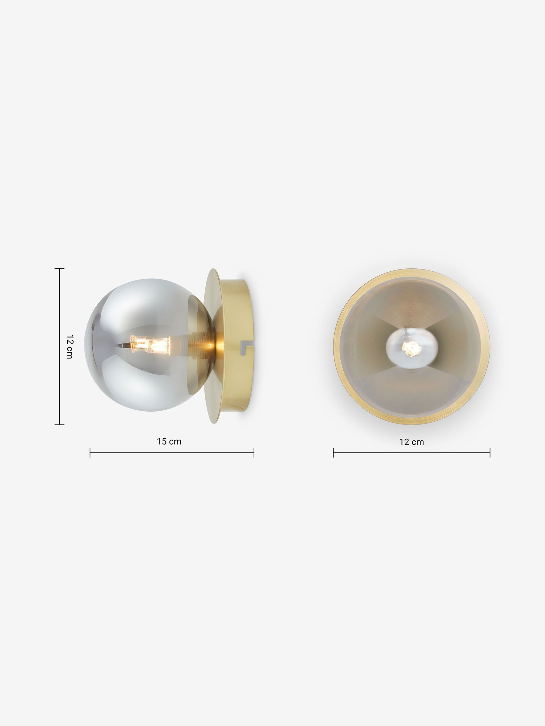 Boll Wall Light in Grey - Image 3 of 3