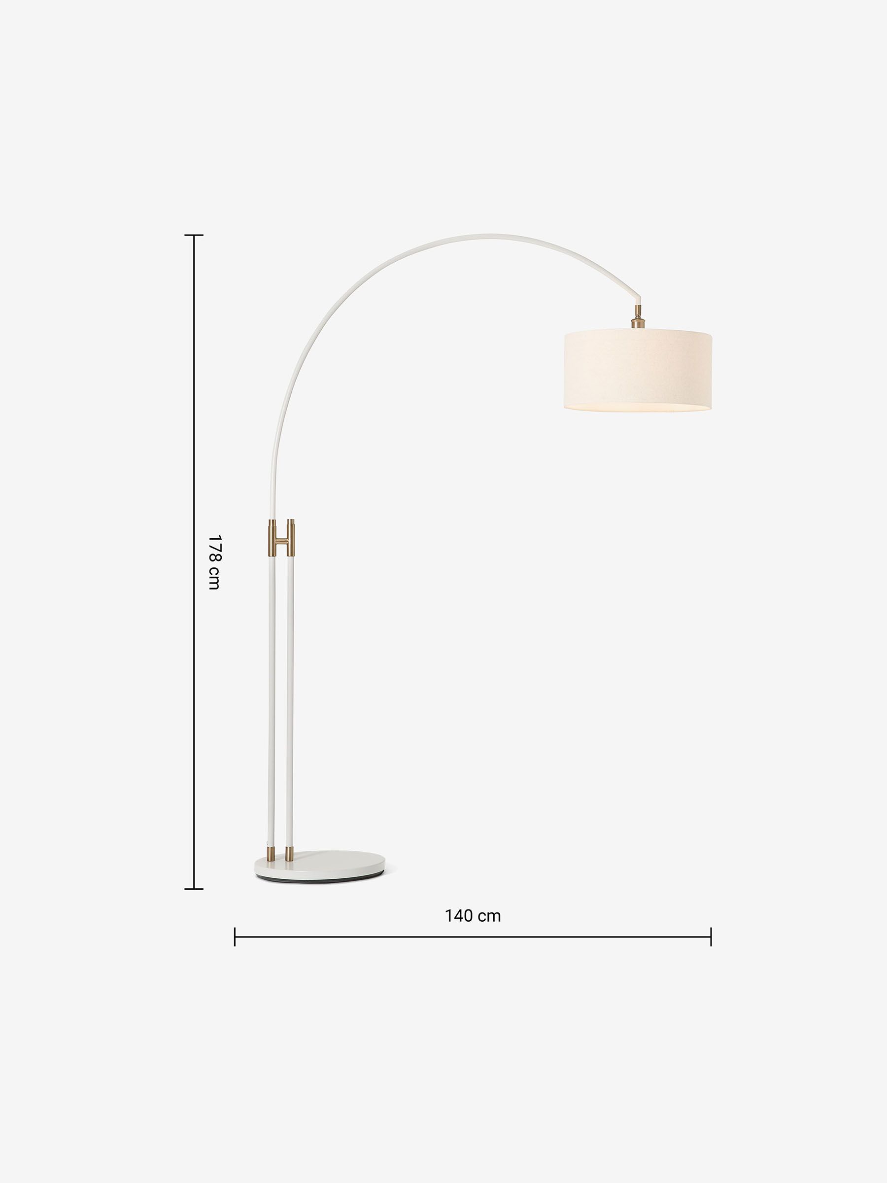 Teo Arch Floor Lamp in White - Image 4 of 4