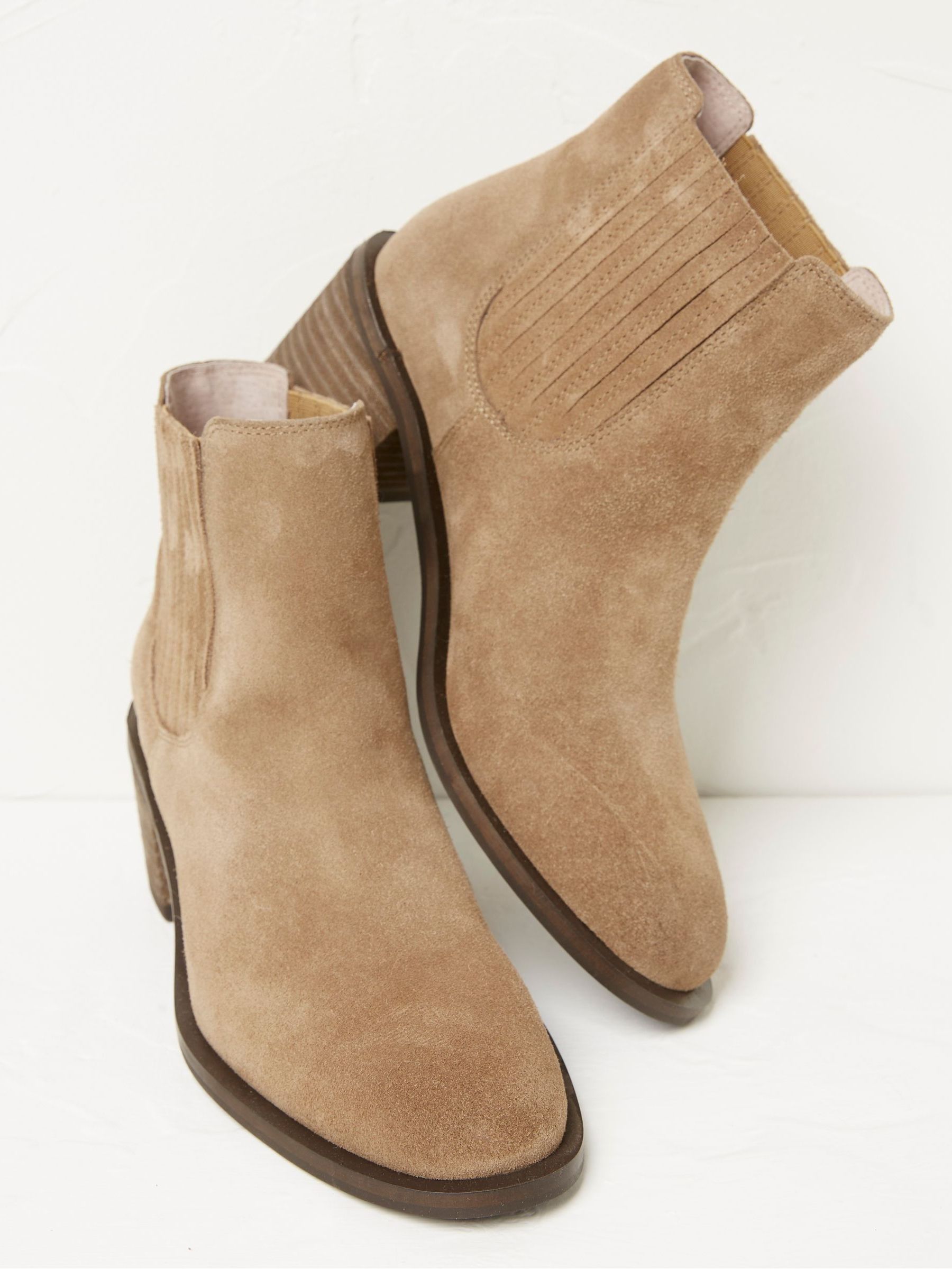 Brown Zara Block Heel Chelsea Boots - Image 3 of 5
